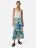 Strokes Floral Jacquard Skirt | Dark Blue sold by Jigsaw