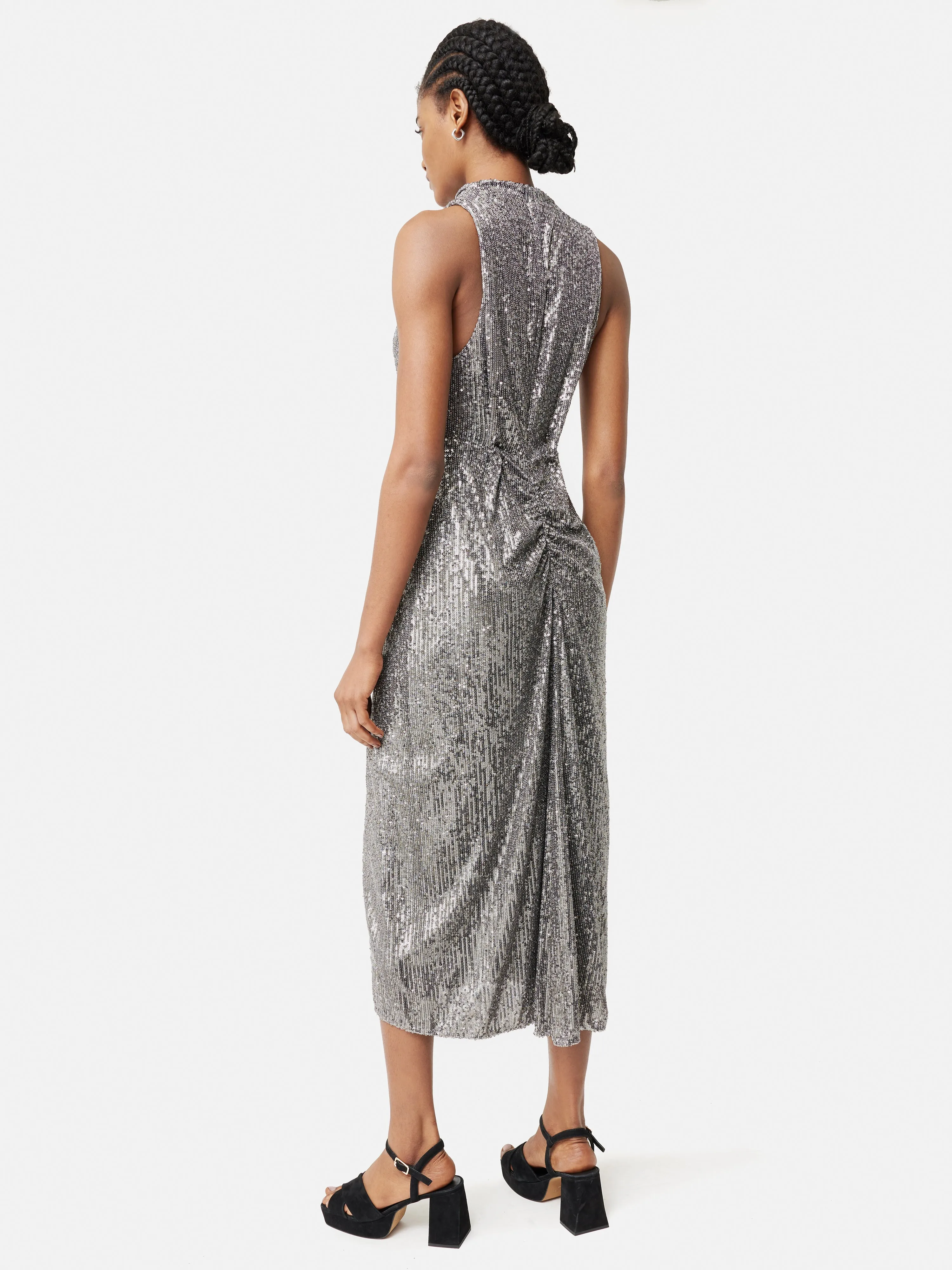 Sequin High Neck Dress | Gunmetal sold by Jigsaw product image thumbnail 4
