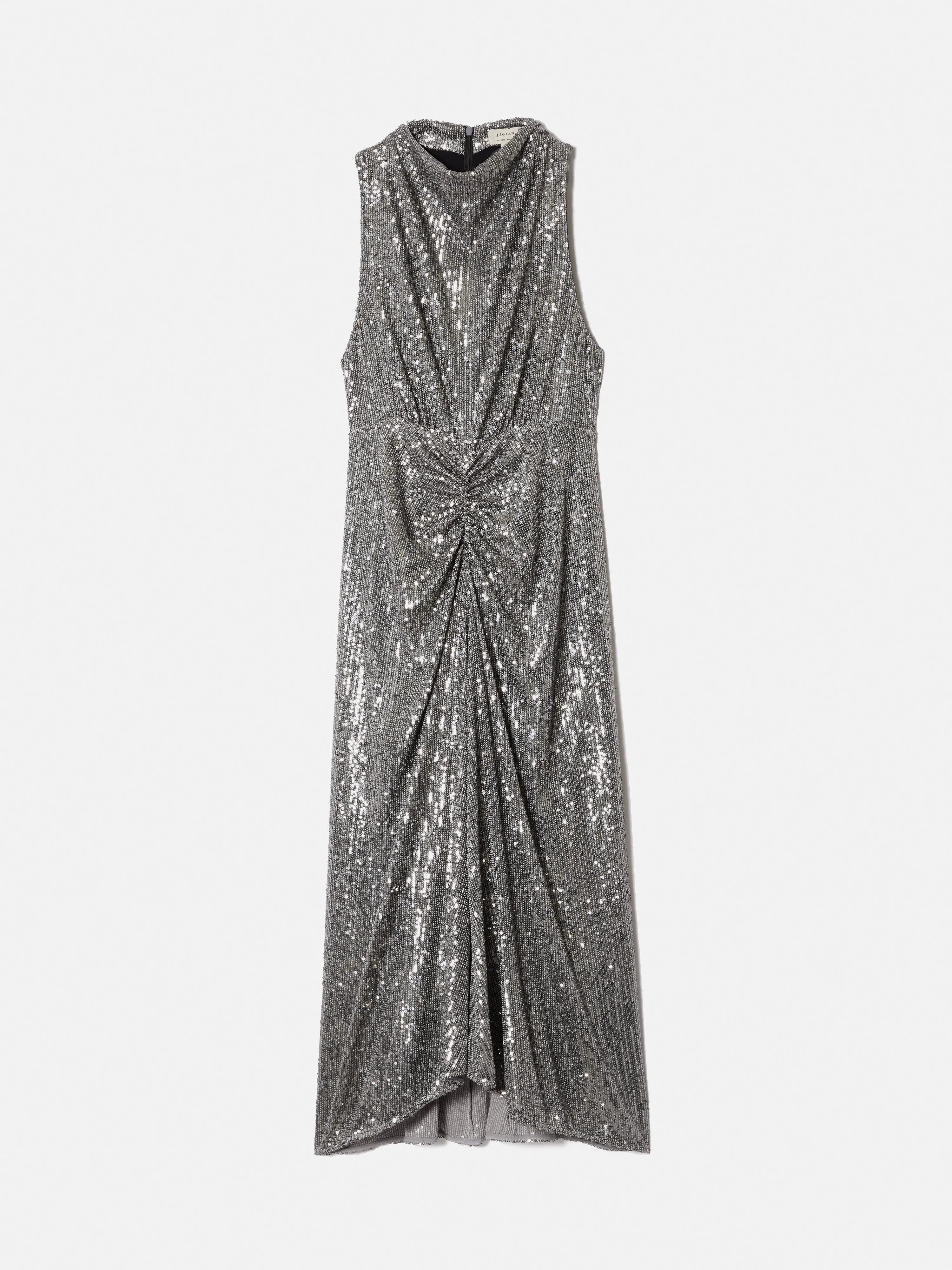 Sequin High Neck Dress | Gunmetal sold by Jigsaw product image thumbnail 5