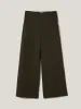 Italian Modern Crepe Sailor Trouser | Dark Olive sold by Jigsaw