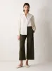 Italian Modern Crepe Sailor Trouser | Dark Olive sold by Jigsaw