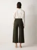 Italian Modern Crepe Sailor Trouser | Dark Olive sold by Jigsaw