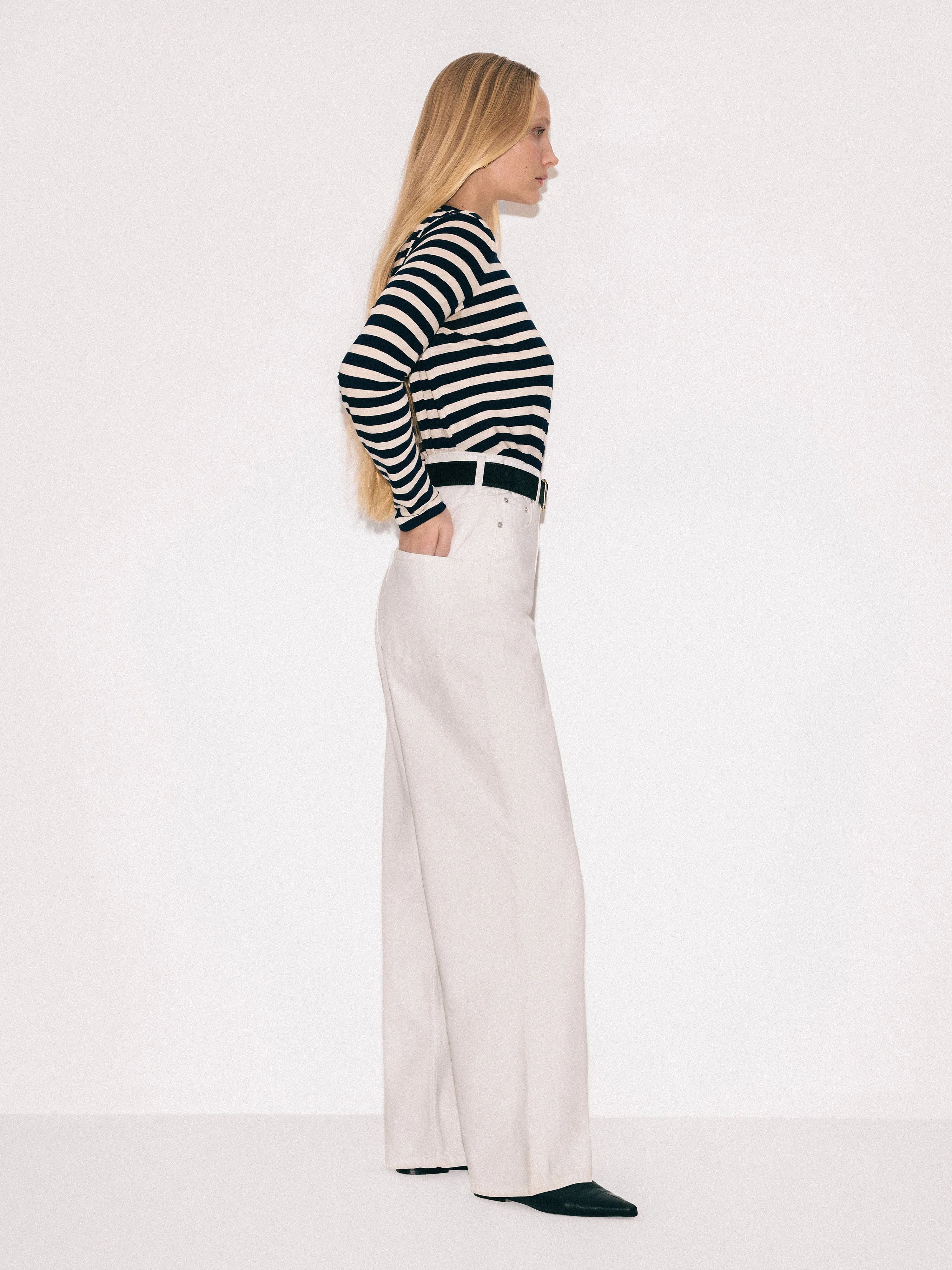 Lucia High Waisted Jean | White sold by Jigsaw product image thumbnail 2