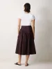 Cotton Poplin Volume Skirt | Oxblood sold by Jigsaw