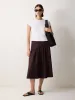 Cotton Poplin Volume Skirt | Oxblood sold by Jigsaw