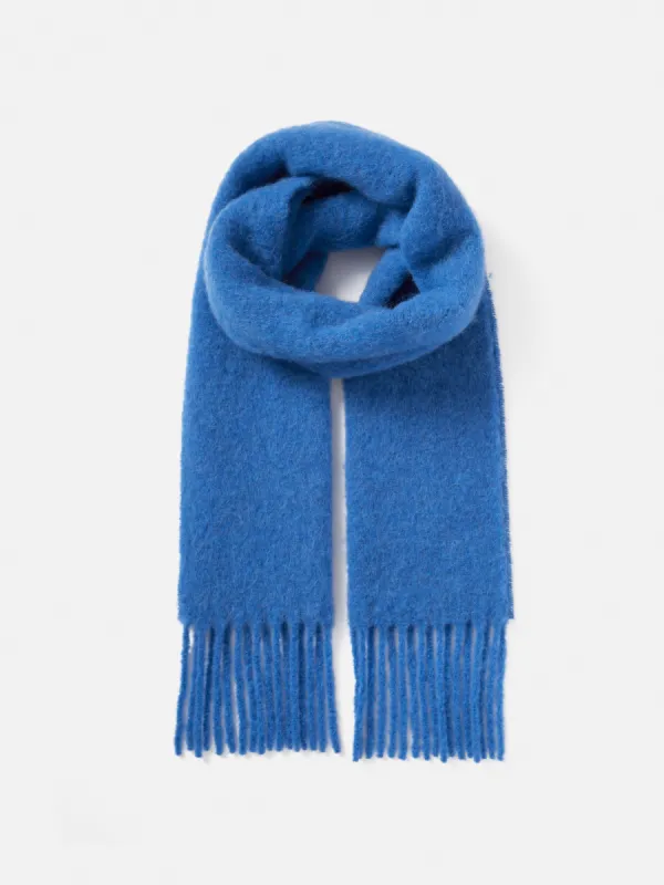 Alpaca Blend Fringed Scarf | Blue sold by Jigsaw