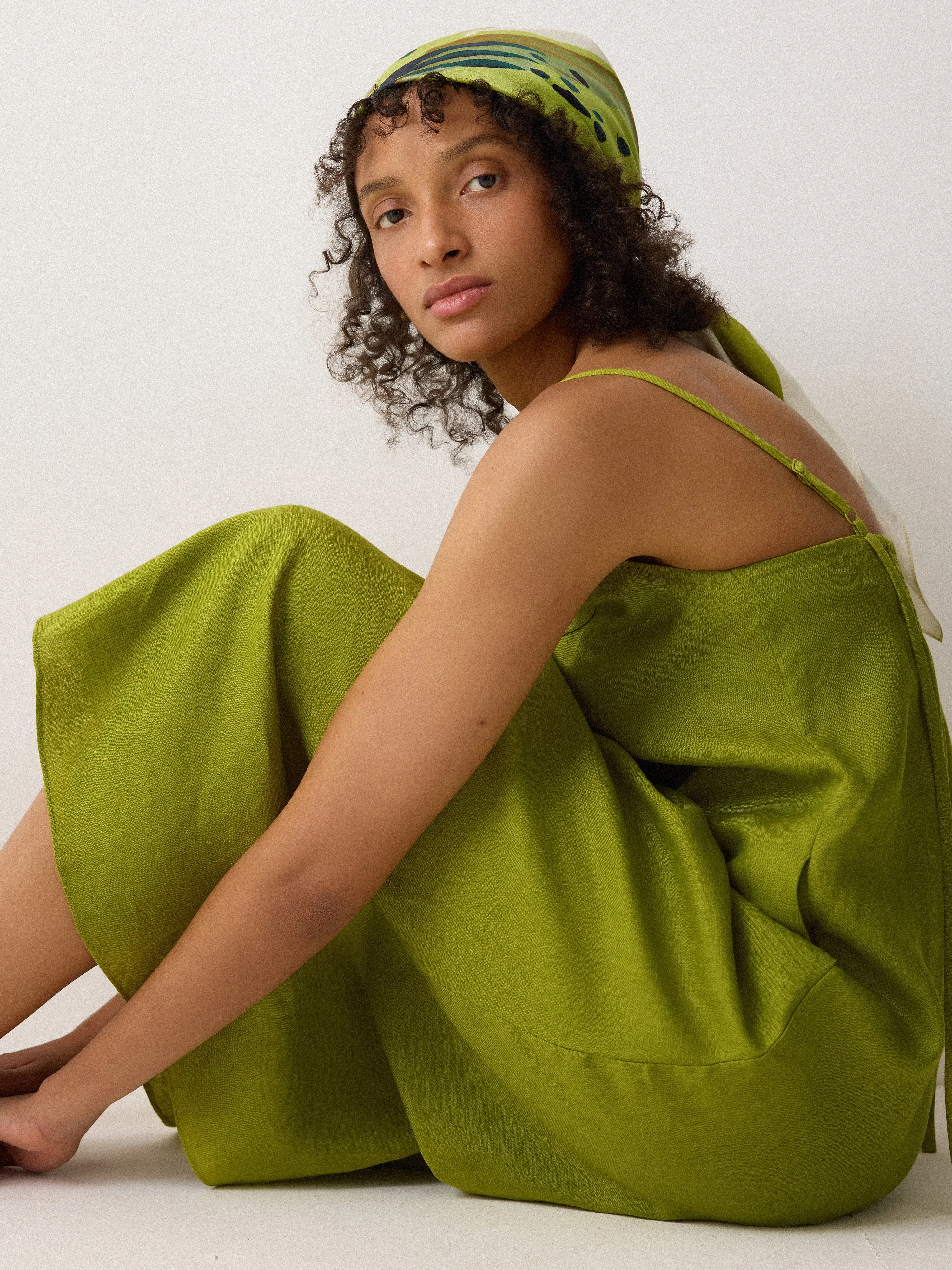 Linen Beach Sundress | Green sold by Jigsaw