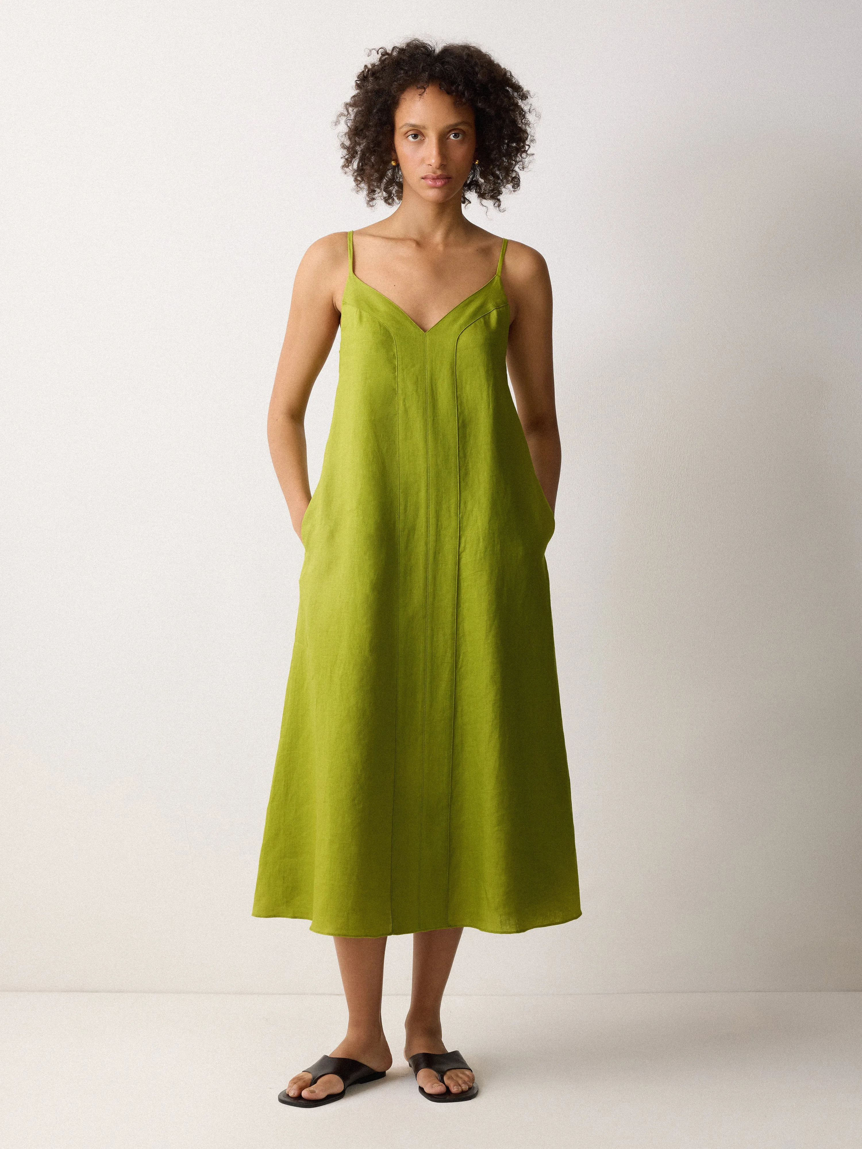 Linen Beach Sundress | Green sold by Jigsaw product image thumbnail 3