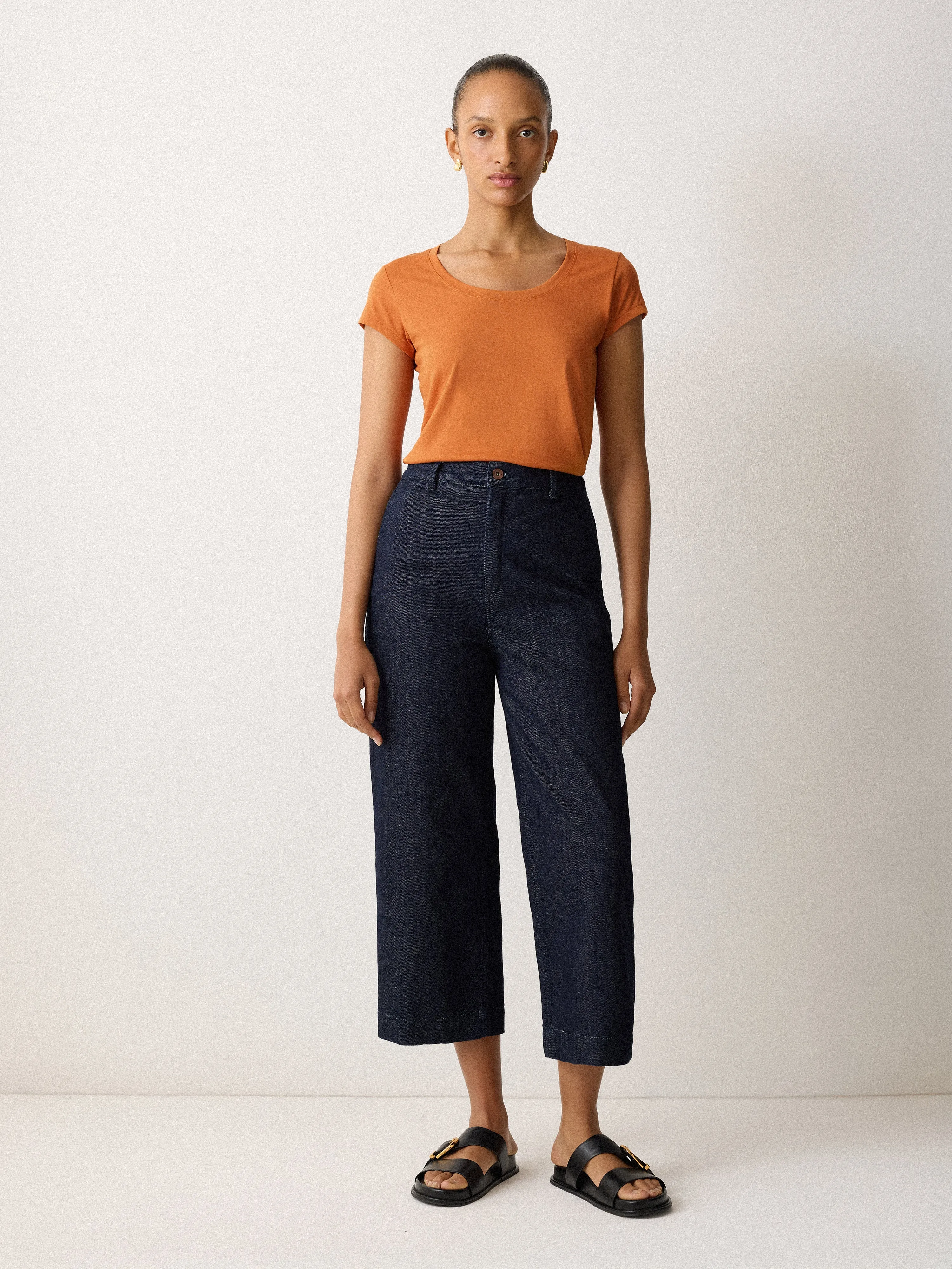 Supima Cotton Scoop Neck Tee | Orange Shimmer sold by Jigsaw product image thumbnail 3