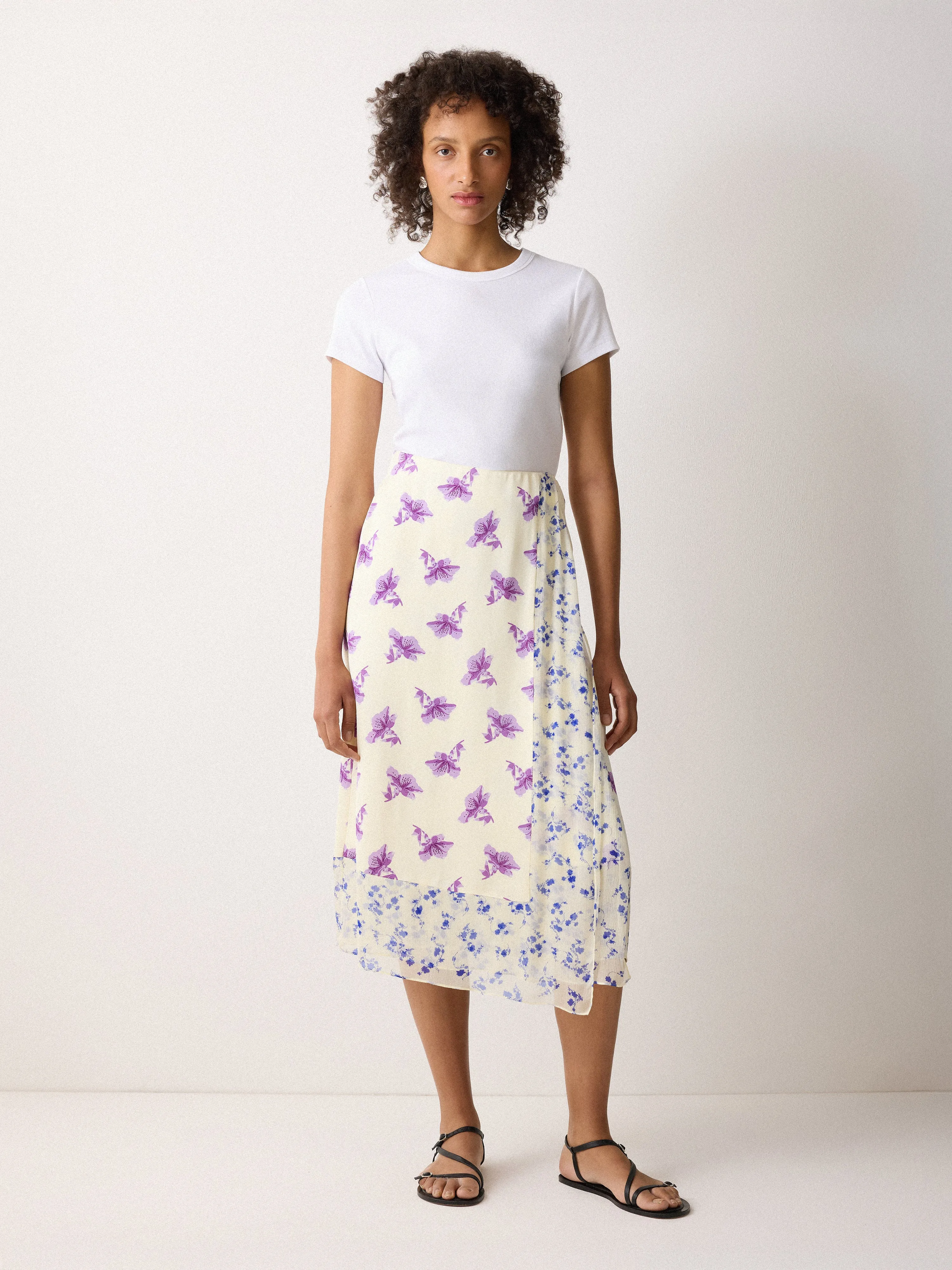 Lily Silk Trim Layered Skirt | Purple sold by Jigsaw product image thumbnail 3