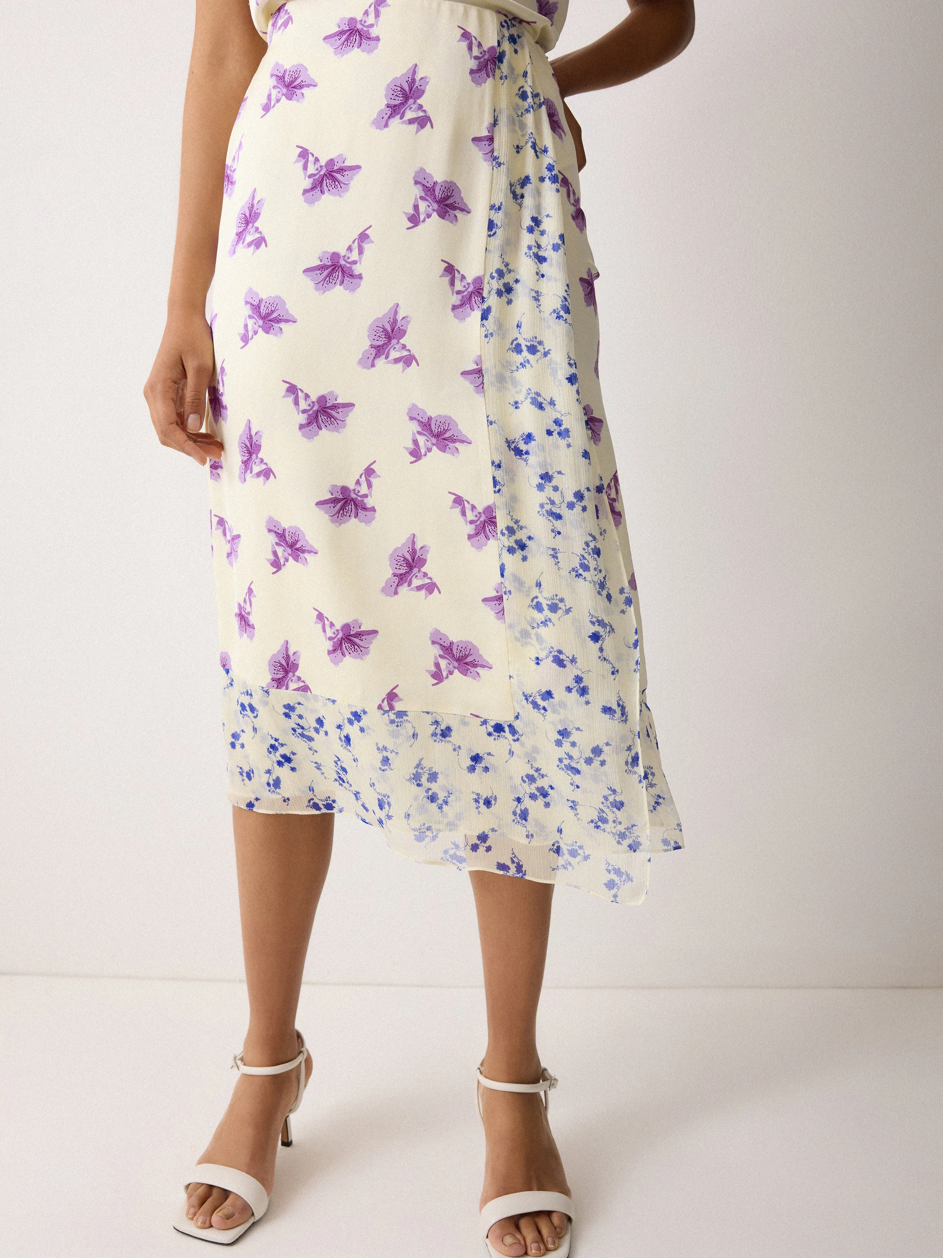 Lily Silk Trim Layered Skirt | Purple sold by Jigsaw product image thumbnail 2