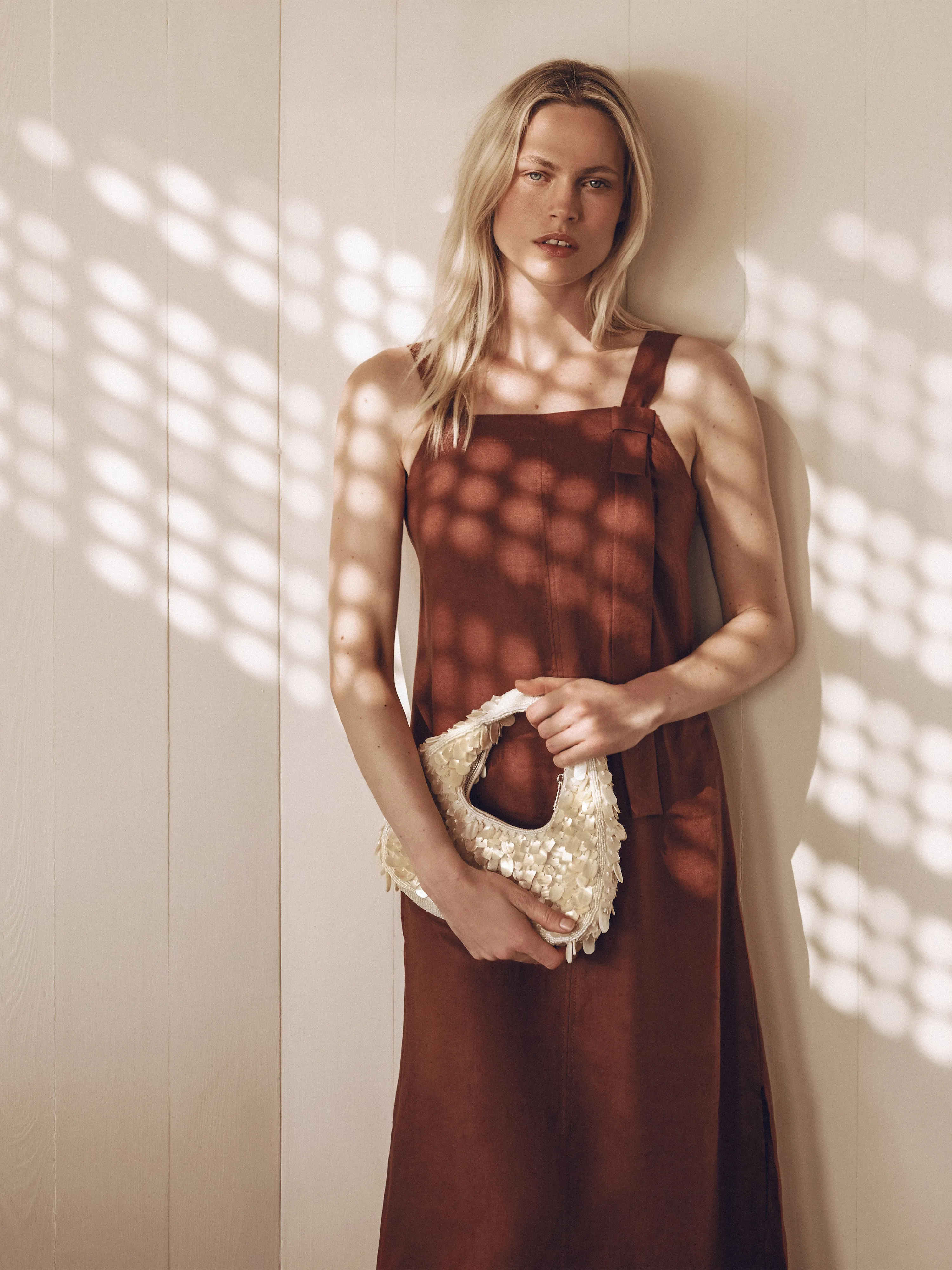 Linen Square Neck Dress | Brown sold by Jigsaw