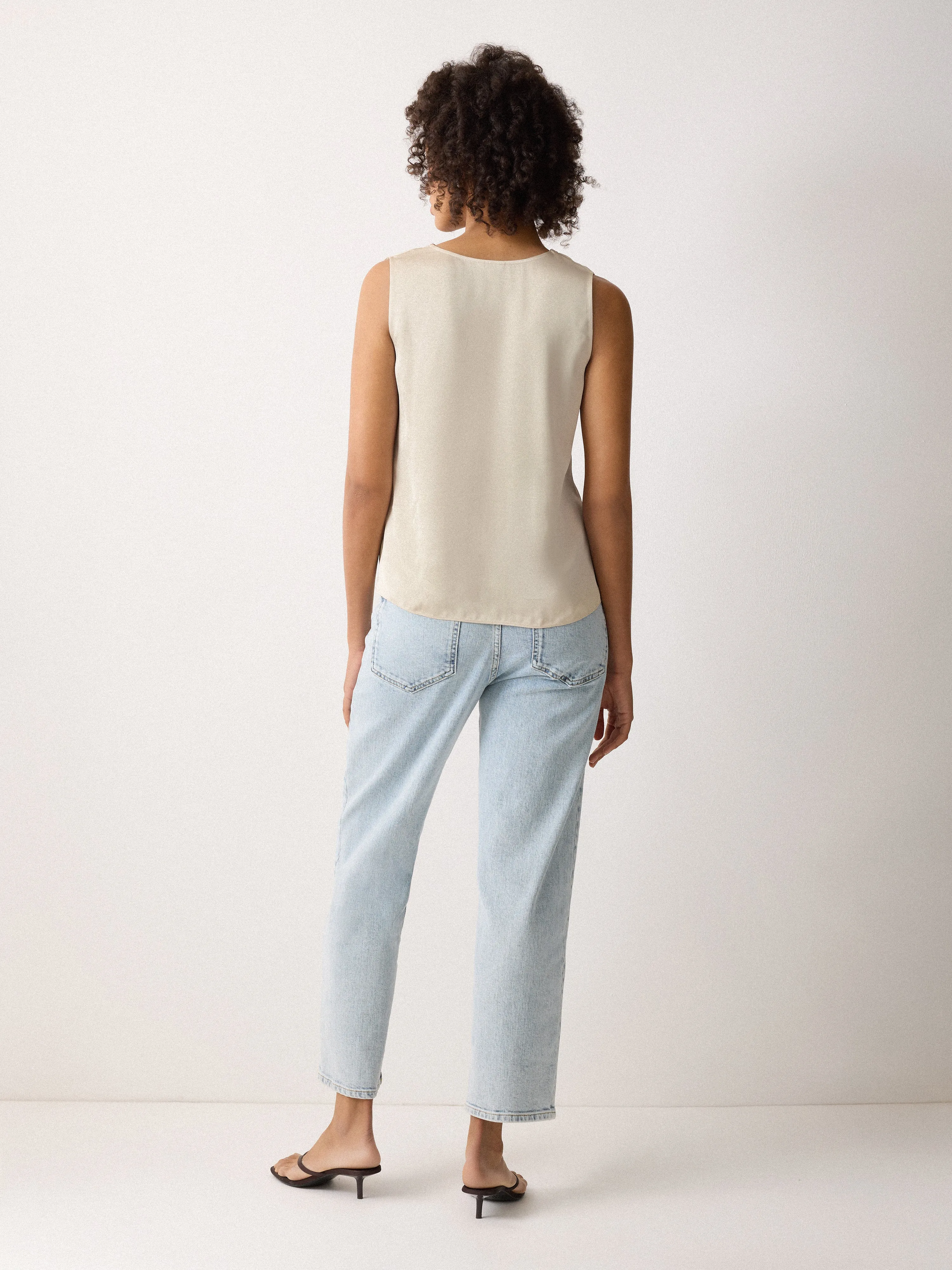 Silk Trim Drape Top | Cream sold by Jigsaw product image thumbnail 4