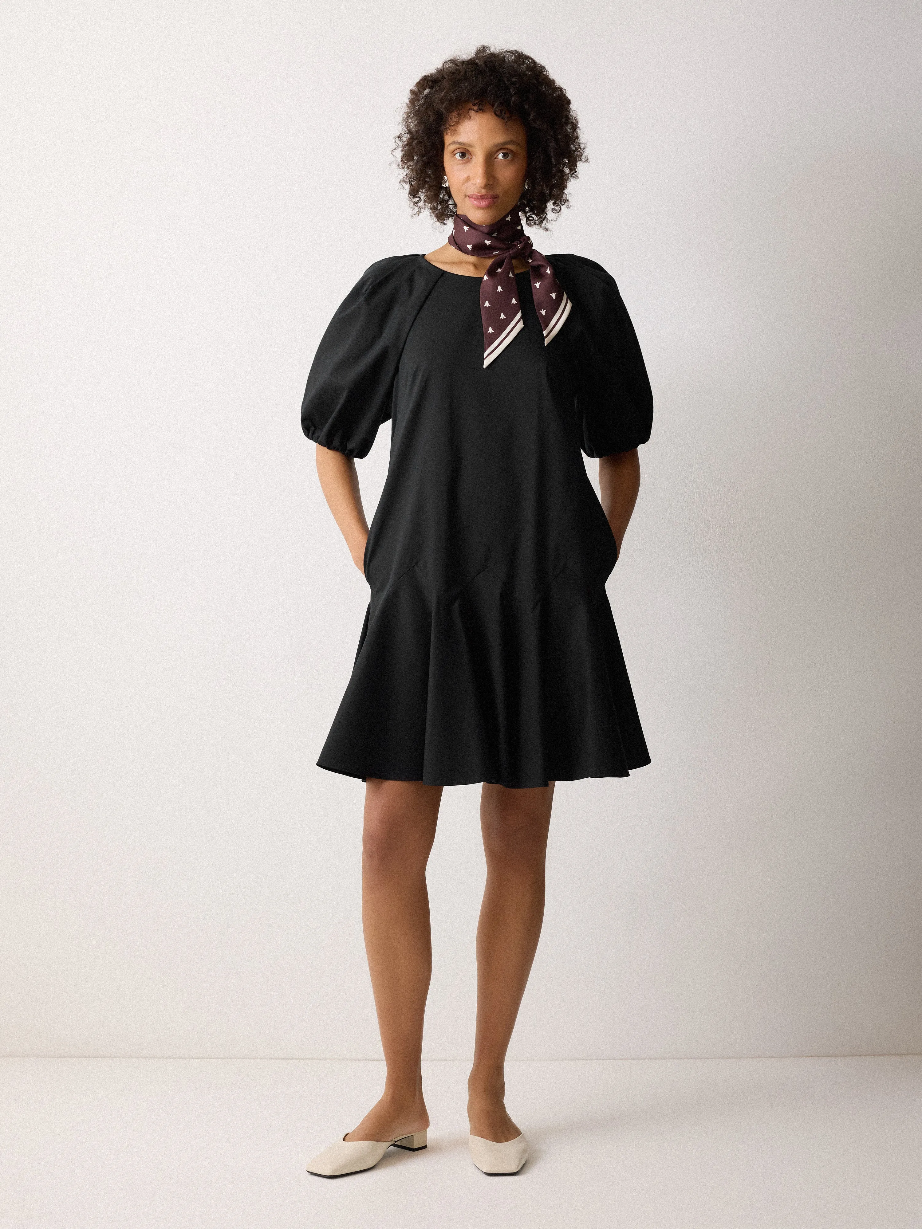 Cotton Puff Sleeve Mini Dress | Black sold by Jigsaw product image thumbnail 2