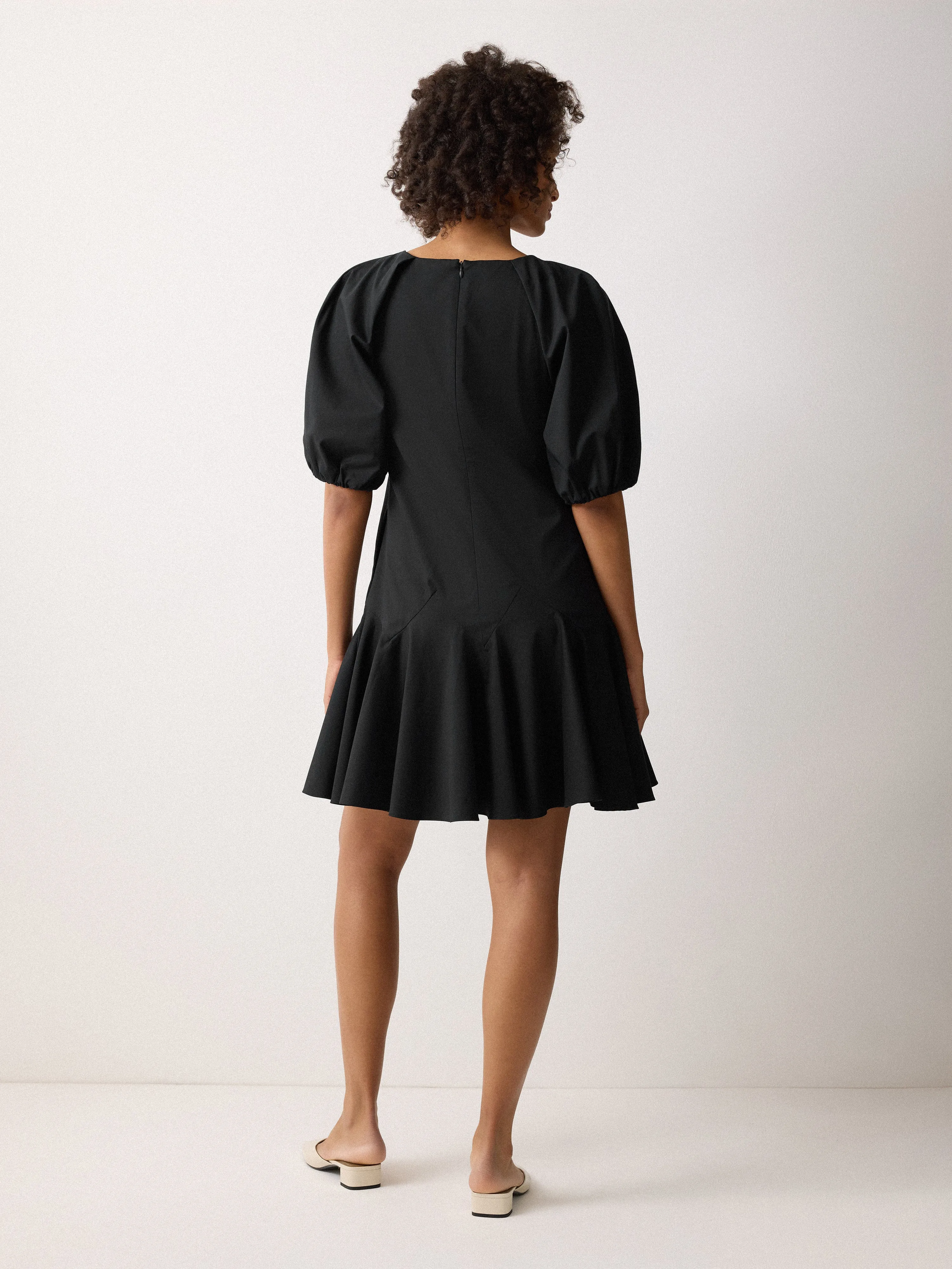 Cotton Puff Sleeve Mini Dress | Black sold by Jigsaw product image thumbnail 5