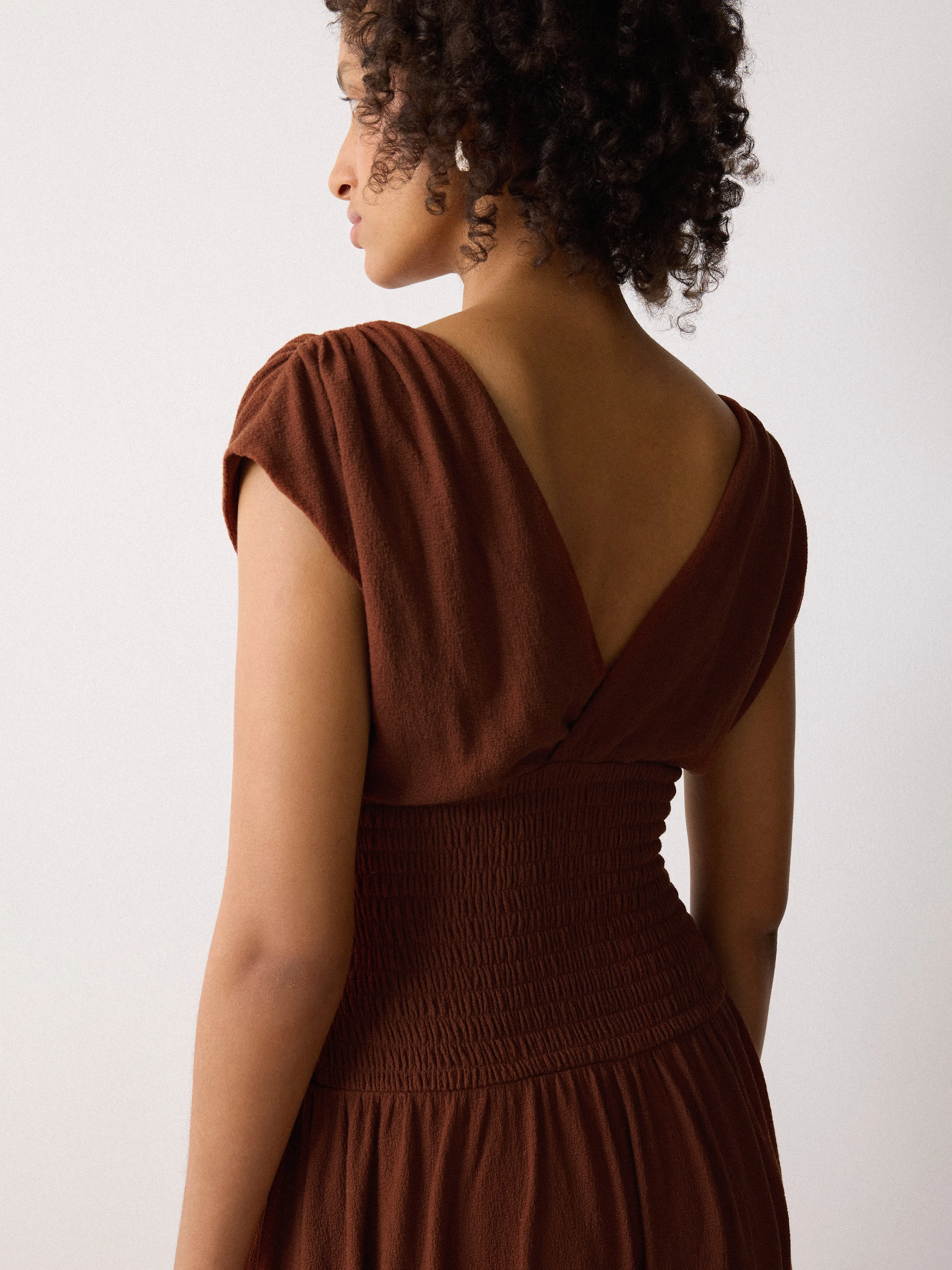 Jersey Lace Up Dress | Brown sold by Jigsaw product image thumbnail 3