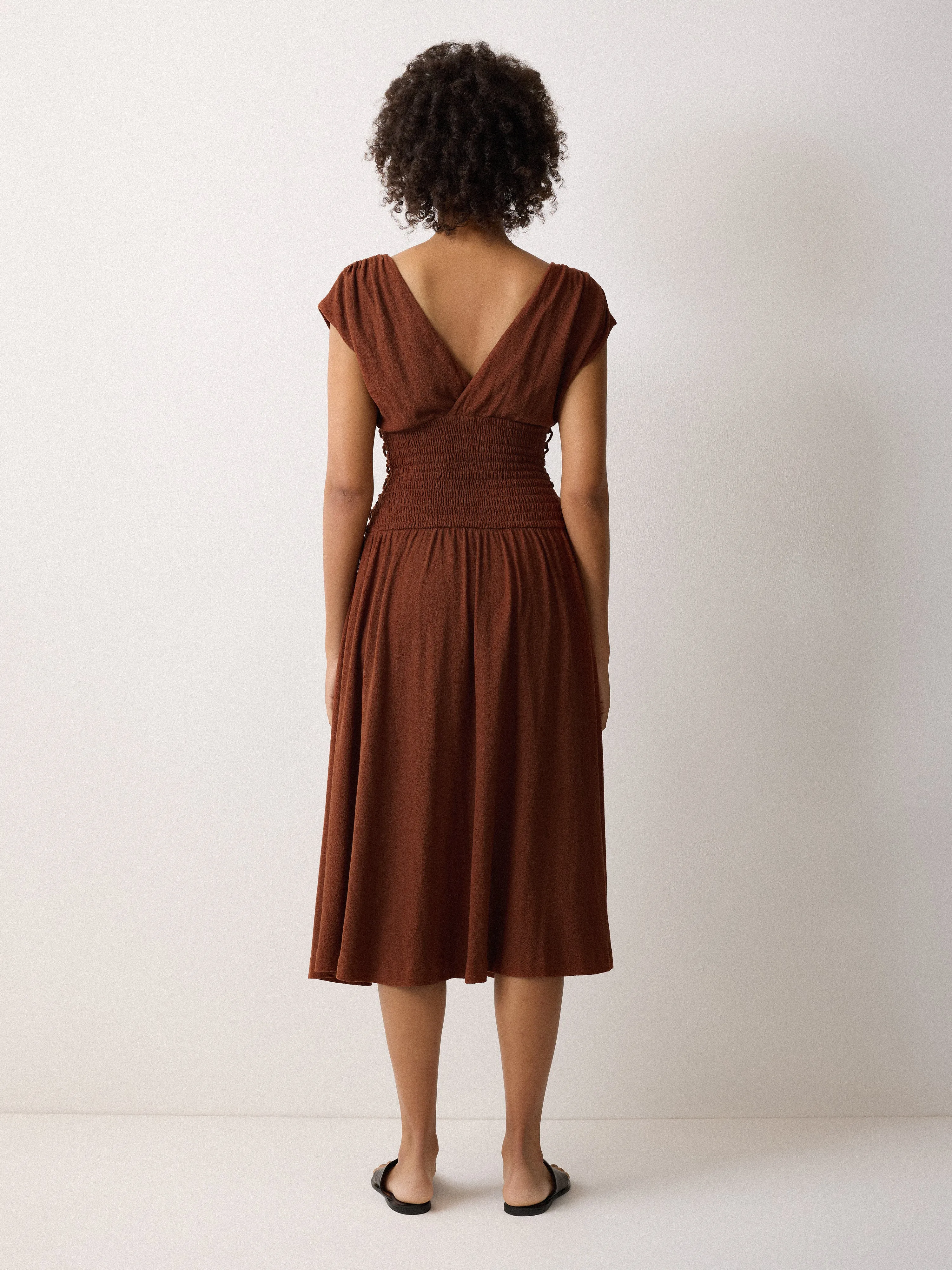 Jersey Lace Up Dress | Brown sold by Jigsaw product image thumbnail 5