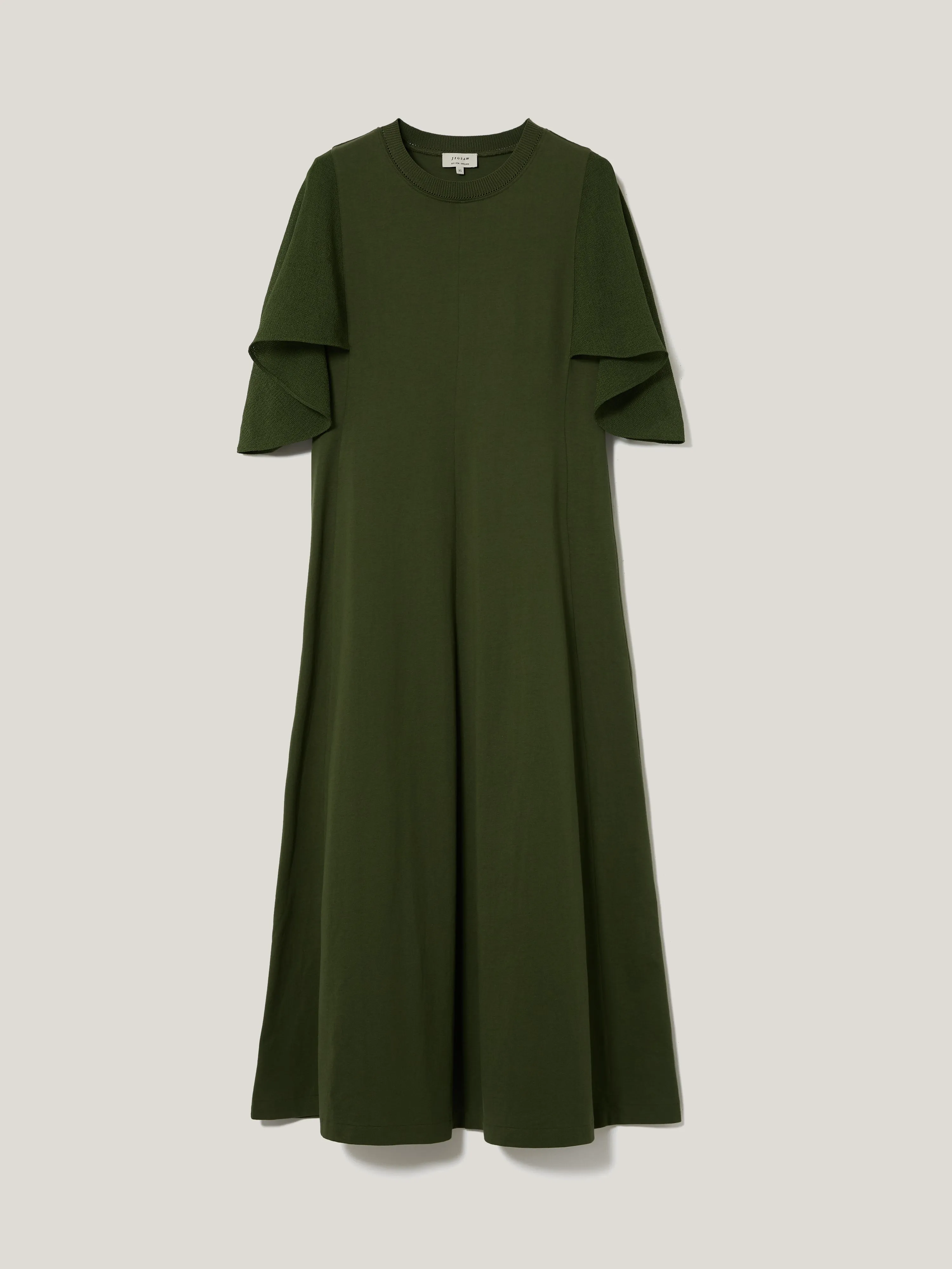 Gauze Sleeve Jersey Dress | Green sold by Jigsaw
