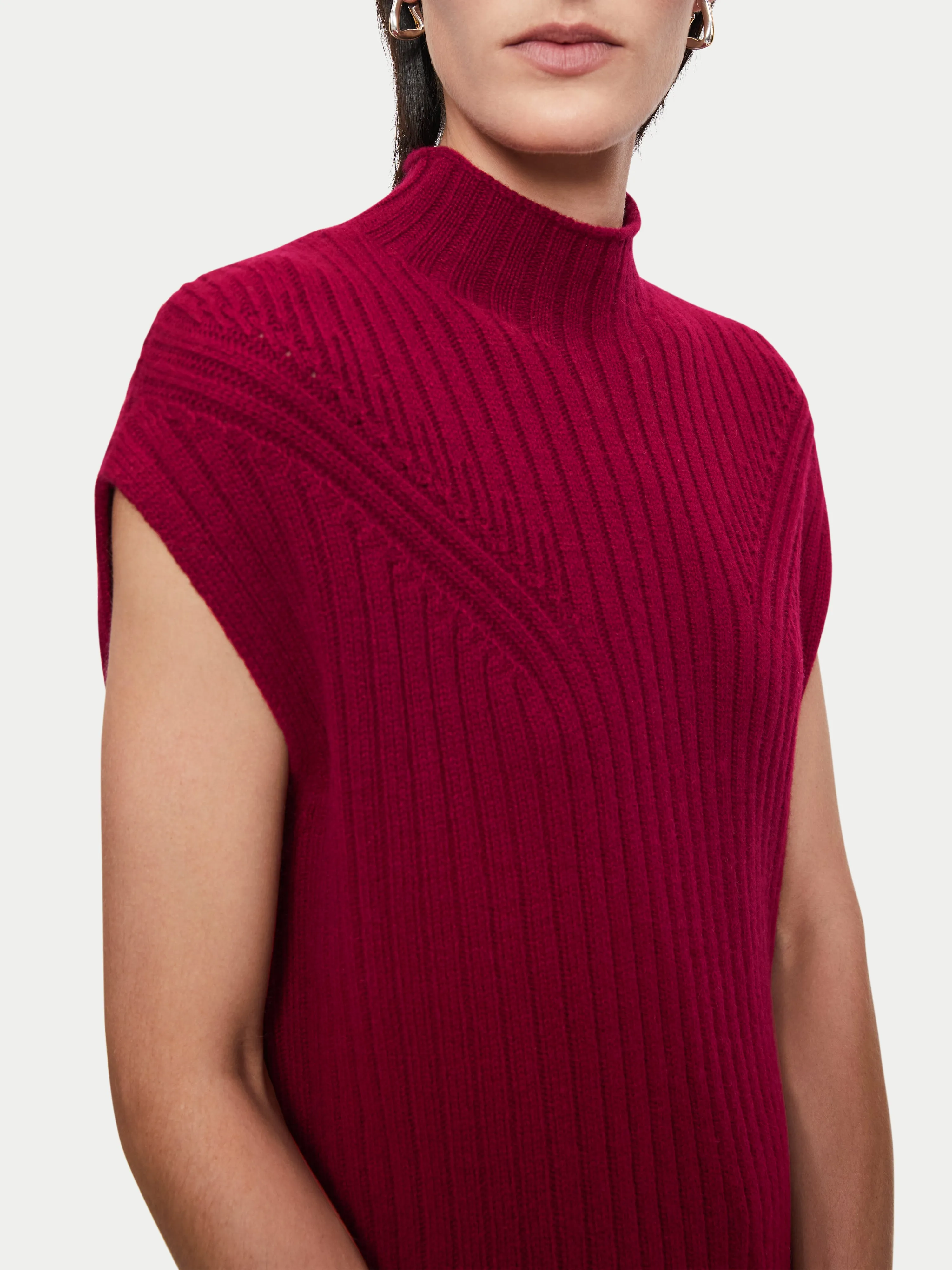 Soft Wool Rib Vest | Red sold by Jigsaw product image thumbnail 3