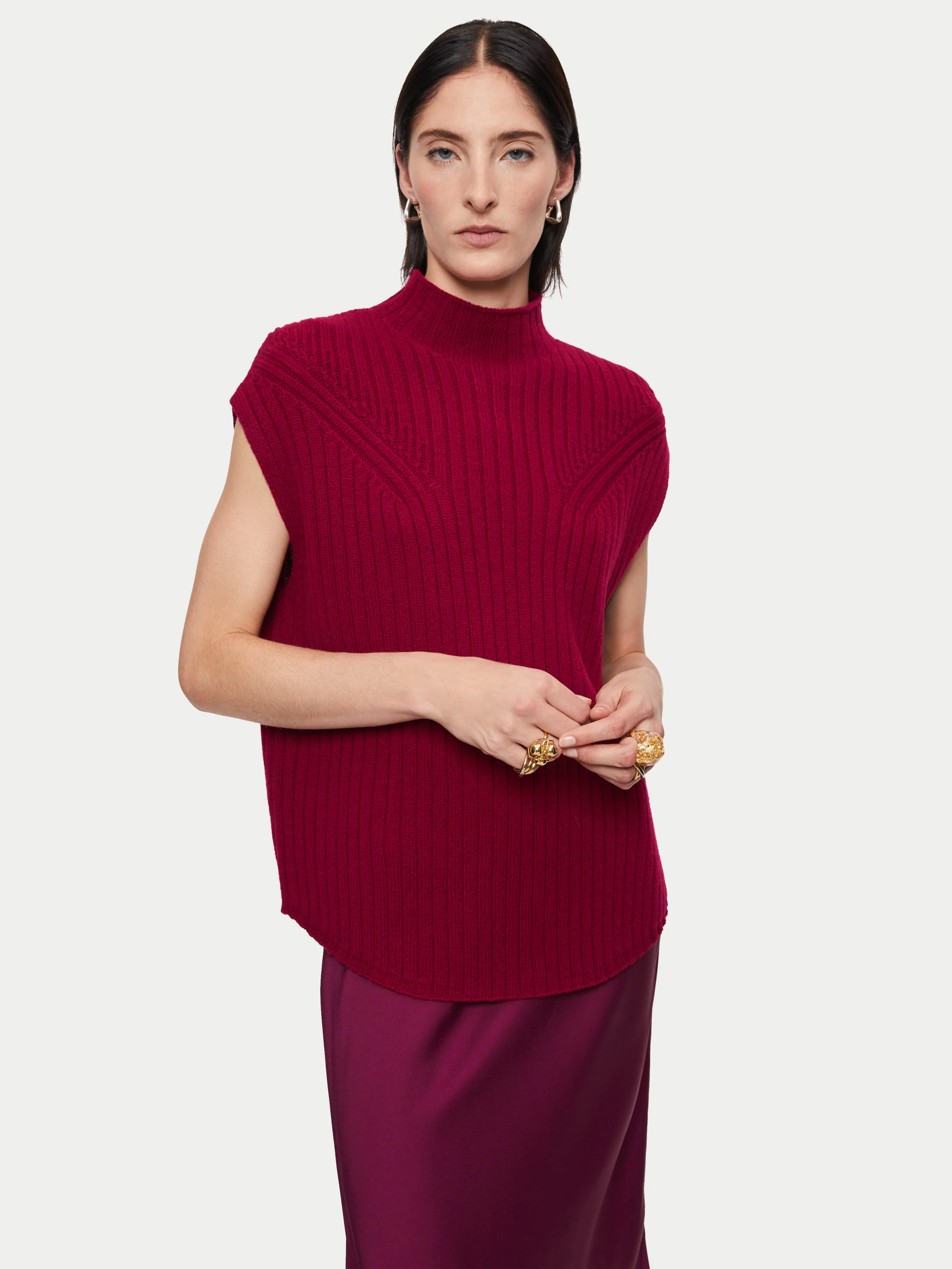 Soft Wool Rib Vest | Red sold by Jigsaw product image thumbnail 4