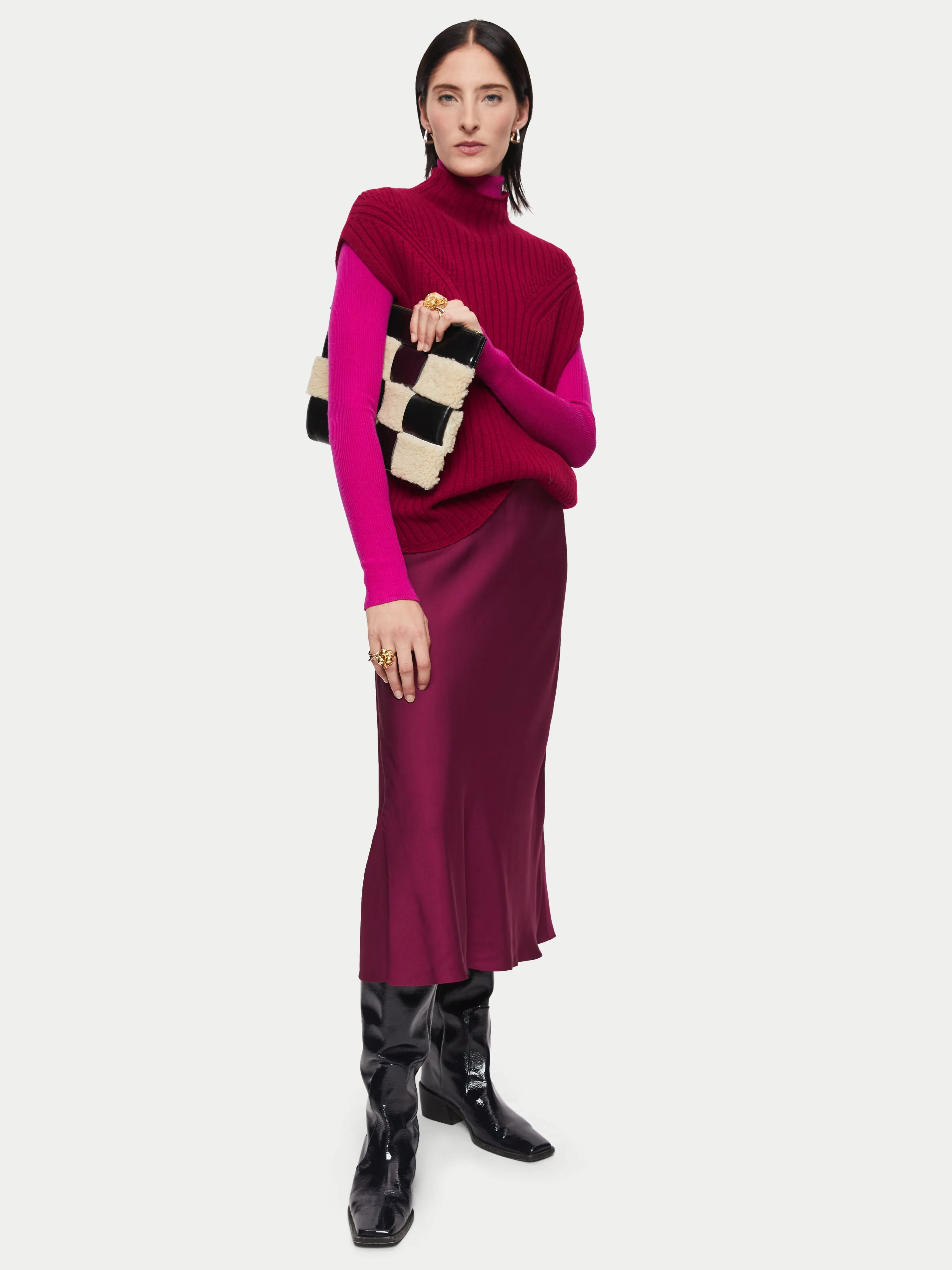 Soft Wool Rib Vest | Red sold by Jigsaw product image thumbnail 2