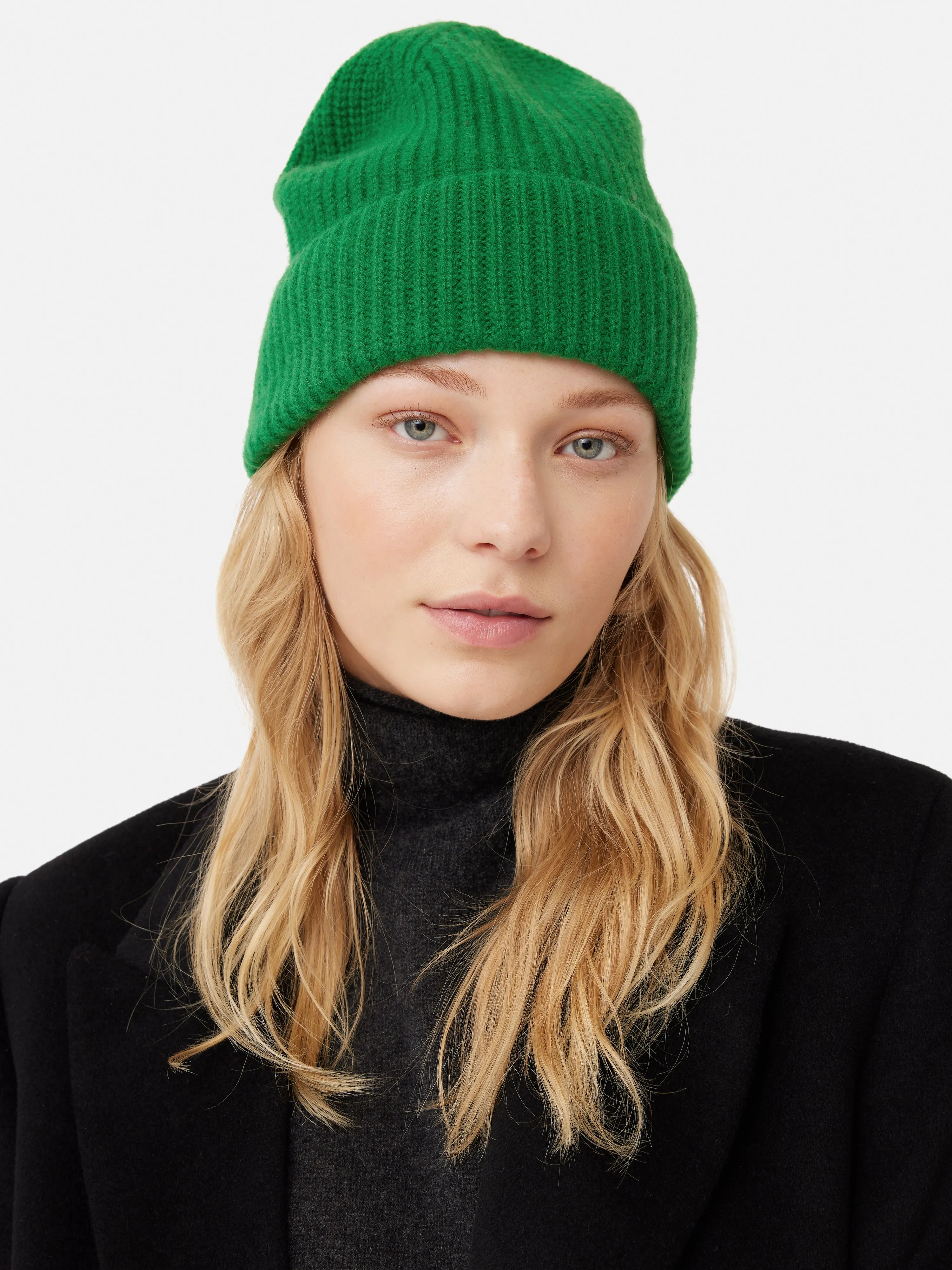 Wool Cashmere Blend Beanie | Green sold by Jigsaw product image thumbnail 3