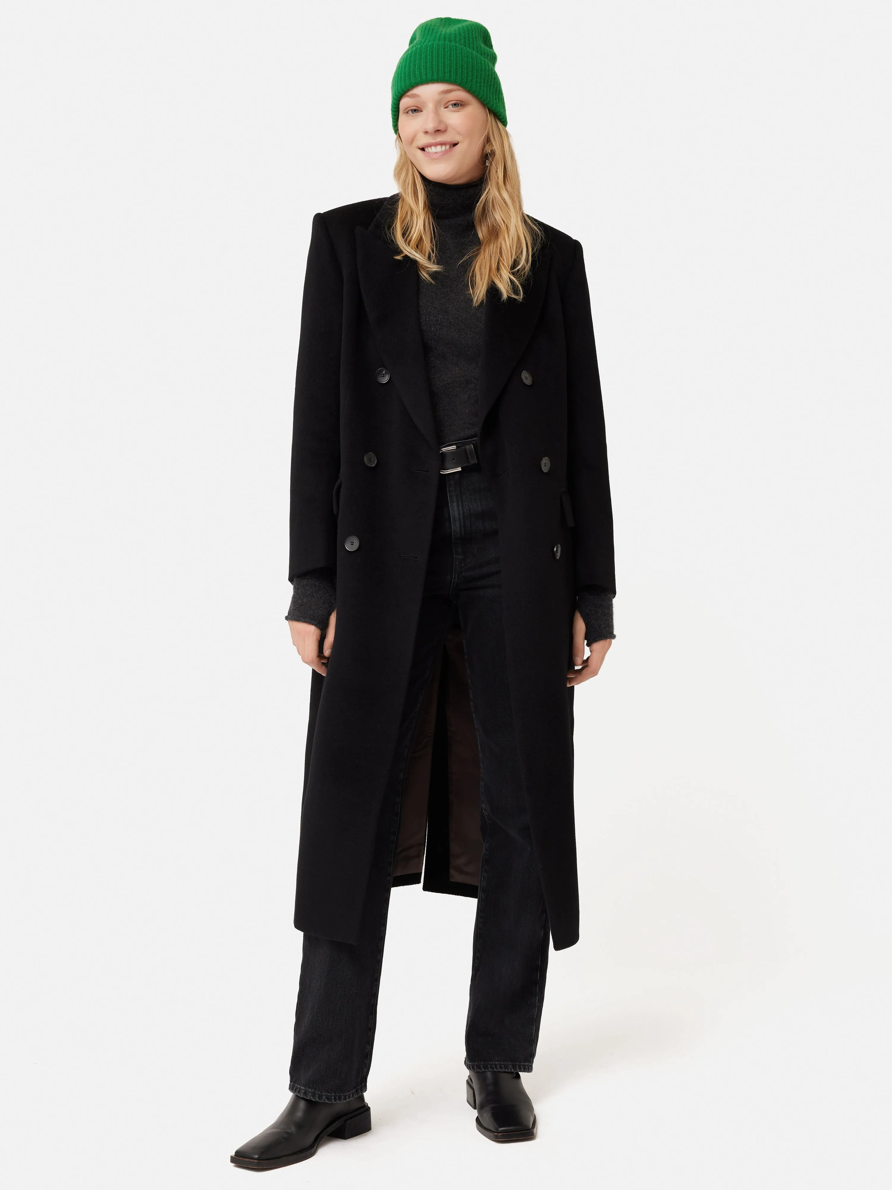 Wool Cashmere Blend Beanie | Green sold by Jigsaw product image thumbnail 2