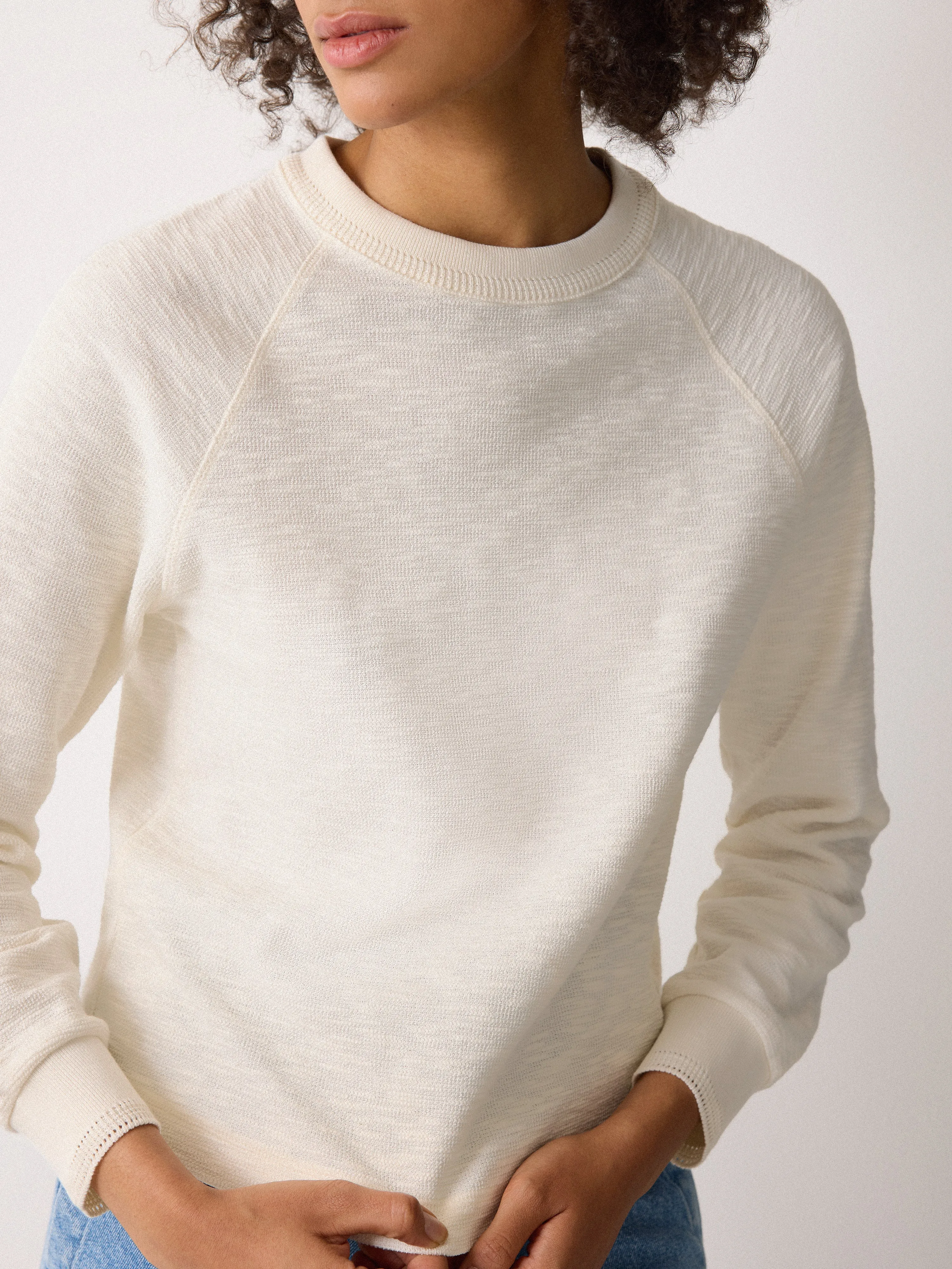 Textured Slub Sweatshirt | Cream sold by Jigsaw product image thumbnail 2