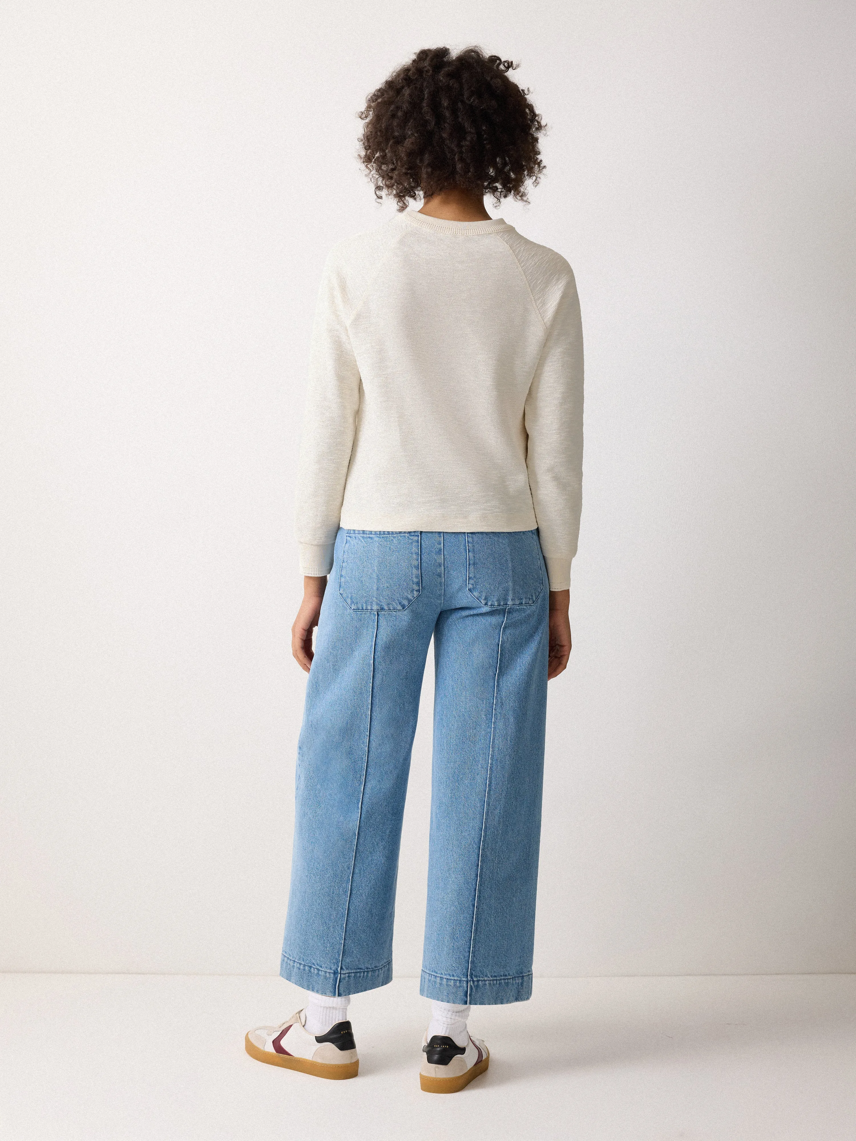 Textured Slub Sweatshirt | Cream sold by Jigsaw product image thumbnail 4