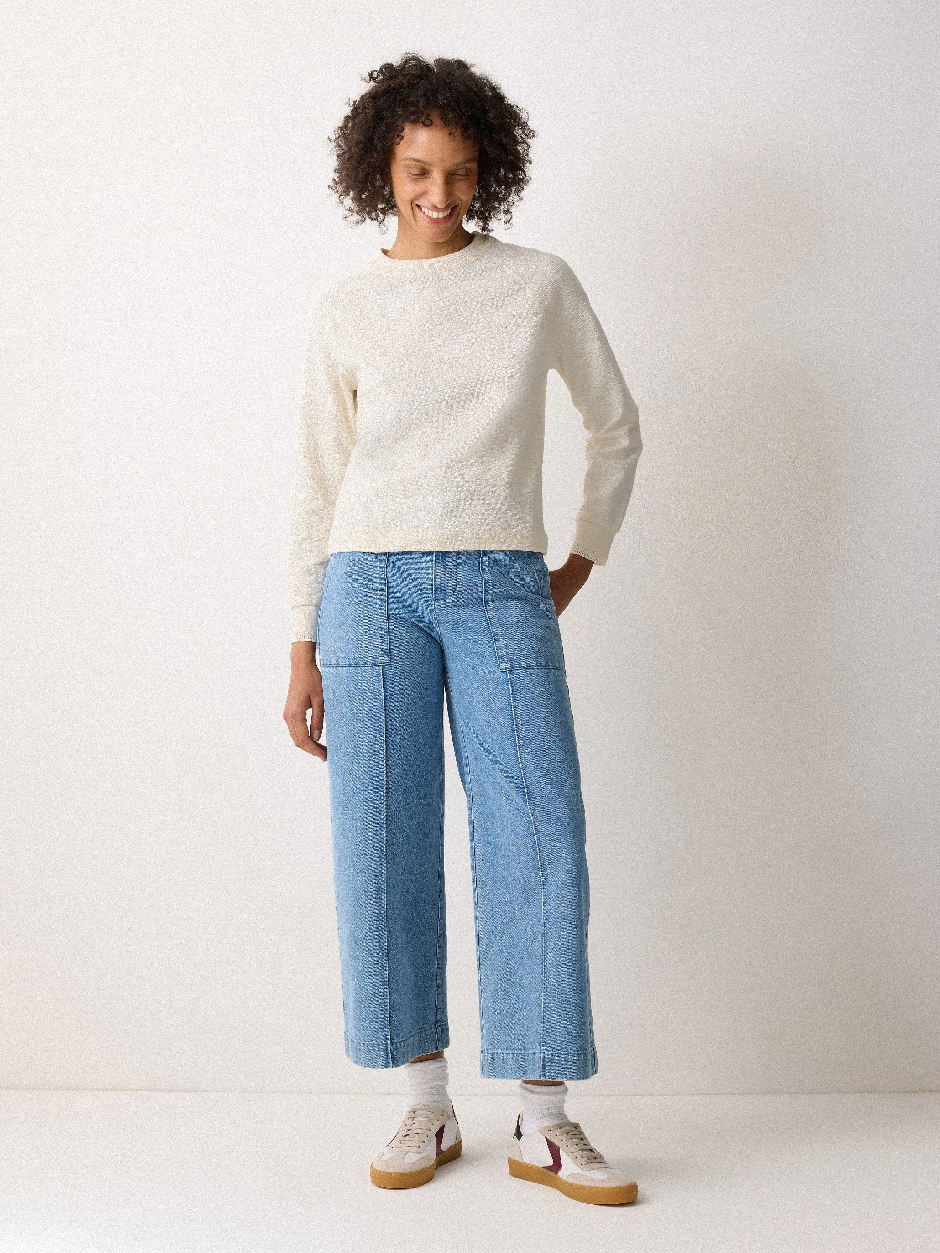 Textured Slub Sweatshirt | Cream sold by Jigsaw product image thumbnail 3