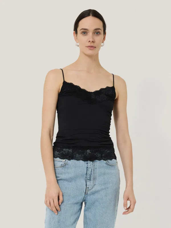 Modal Lace Vest | Black sold by Jigsaw