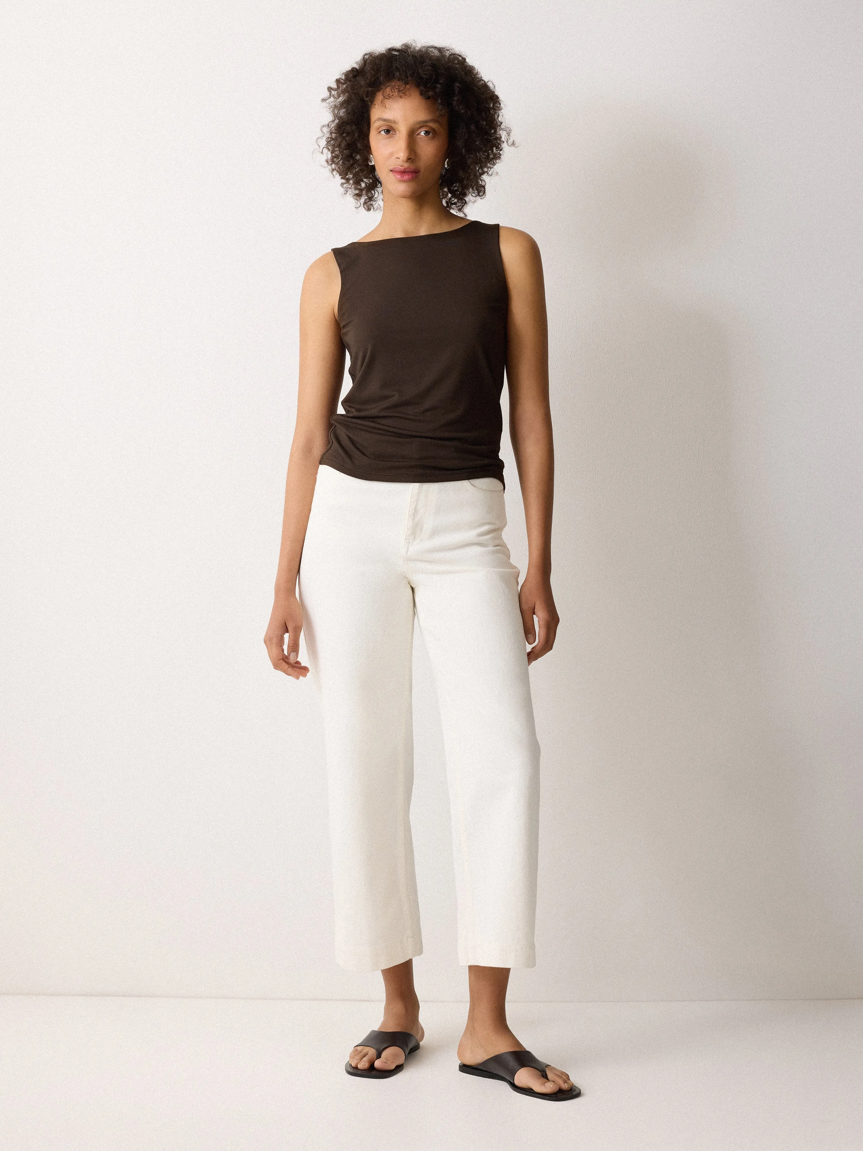 Straight Neck Vest | Brown sold by Jigsaw product image thumbnail 2