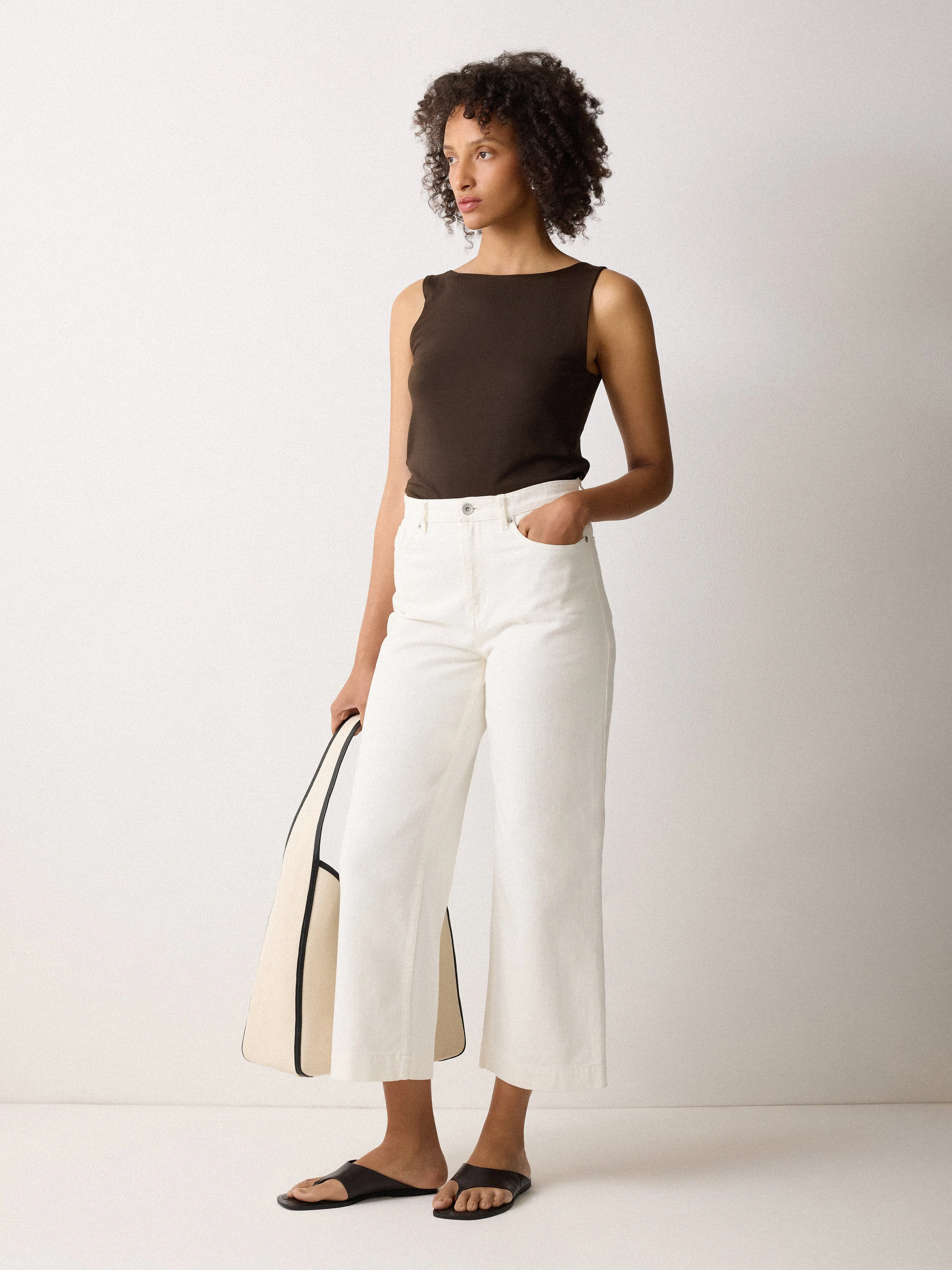 Straight Neck Vest | Brown sold by Jigsaw product image thumbnail 4