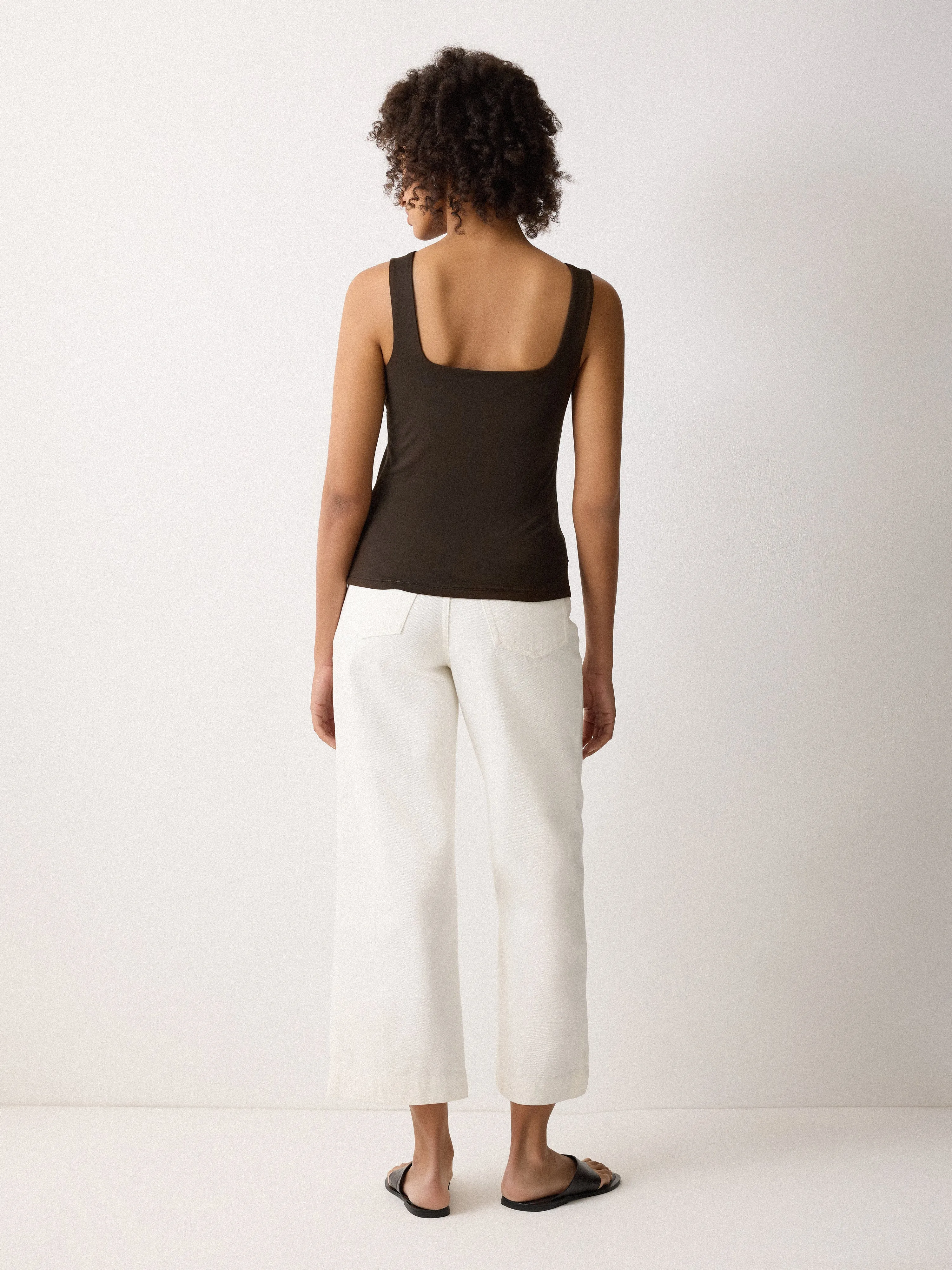 Straight Neck Vest | Brown sold by Jigsaw product image thumbnail 5