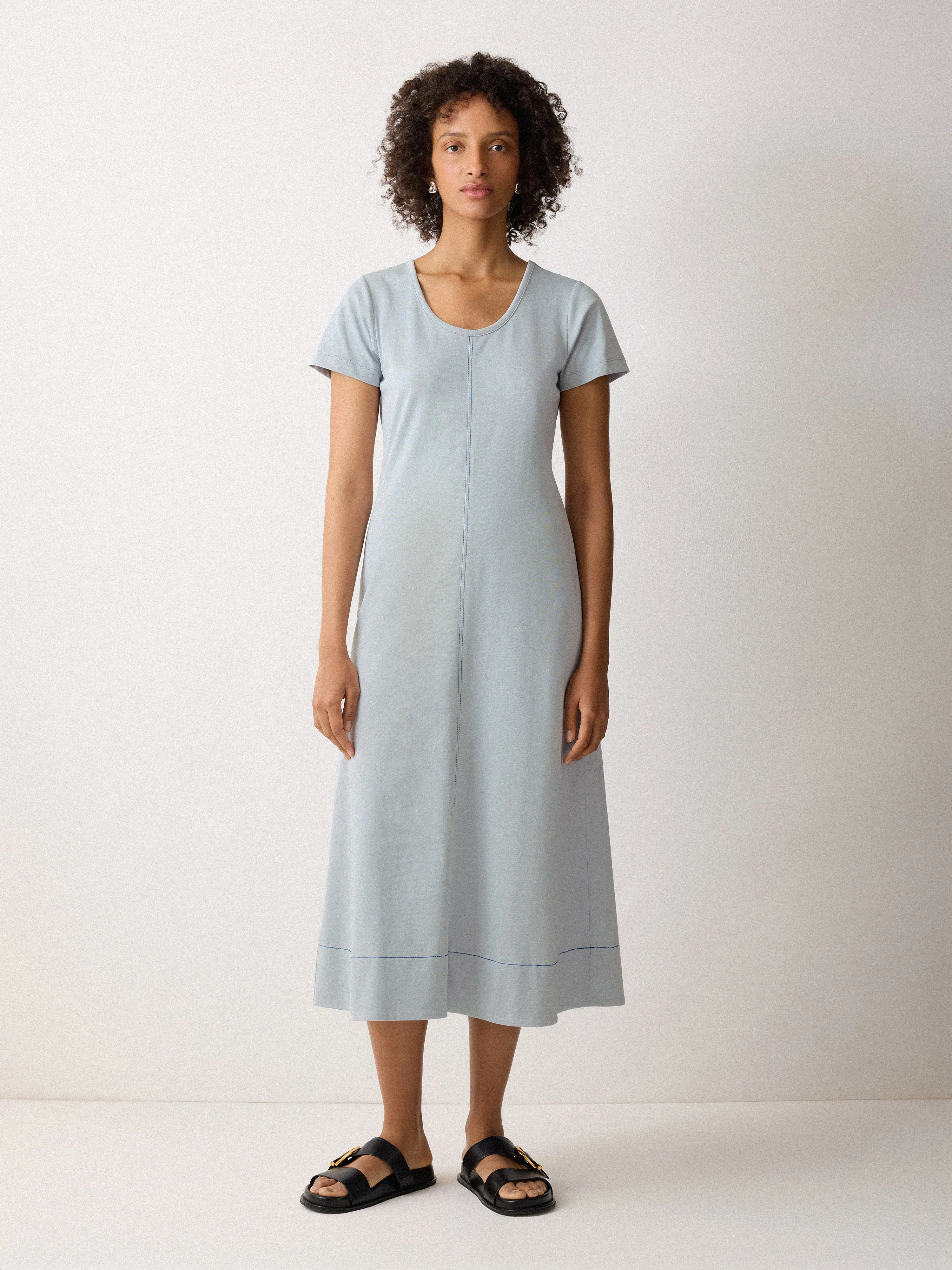 Stitched Short Sleeve Dress | Blue sold by Jigsaw