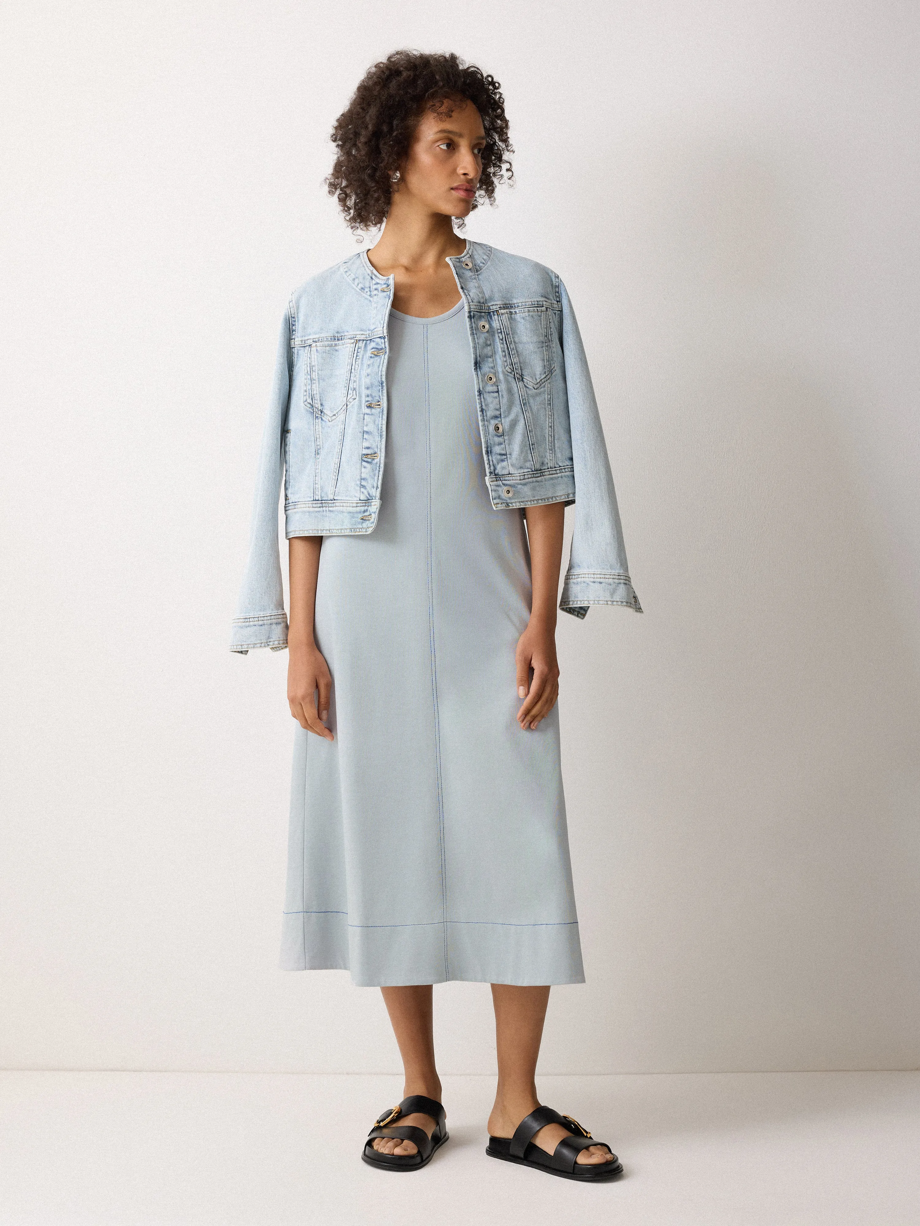 Stitched Short Sleeve Dress | Blue sold by Jigsaw product image thumbnail 4