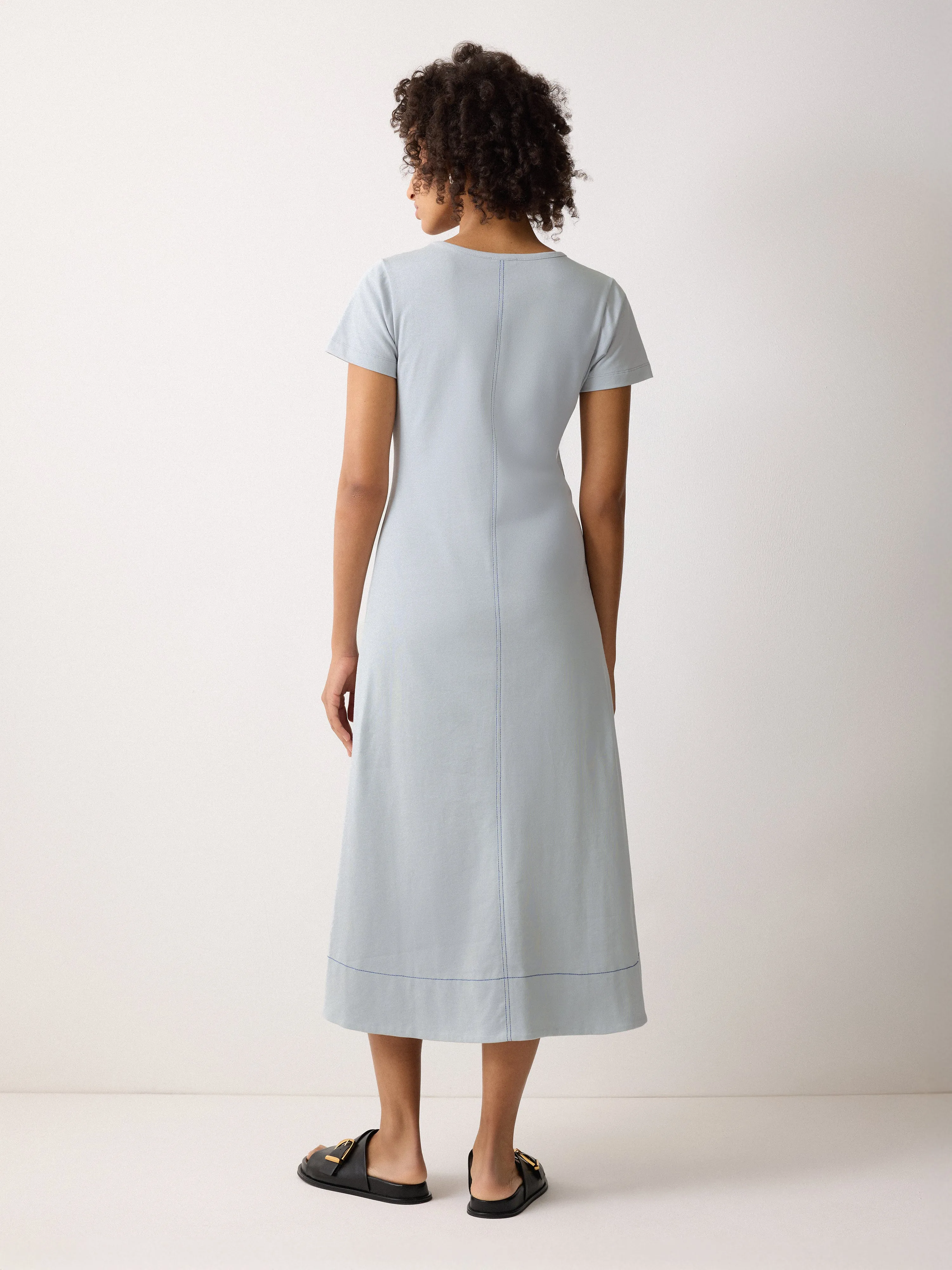 Stitched Short Sleeve Dress | Blue sold by Jigsaw product image thumbnail 5