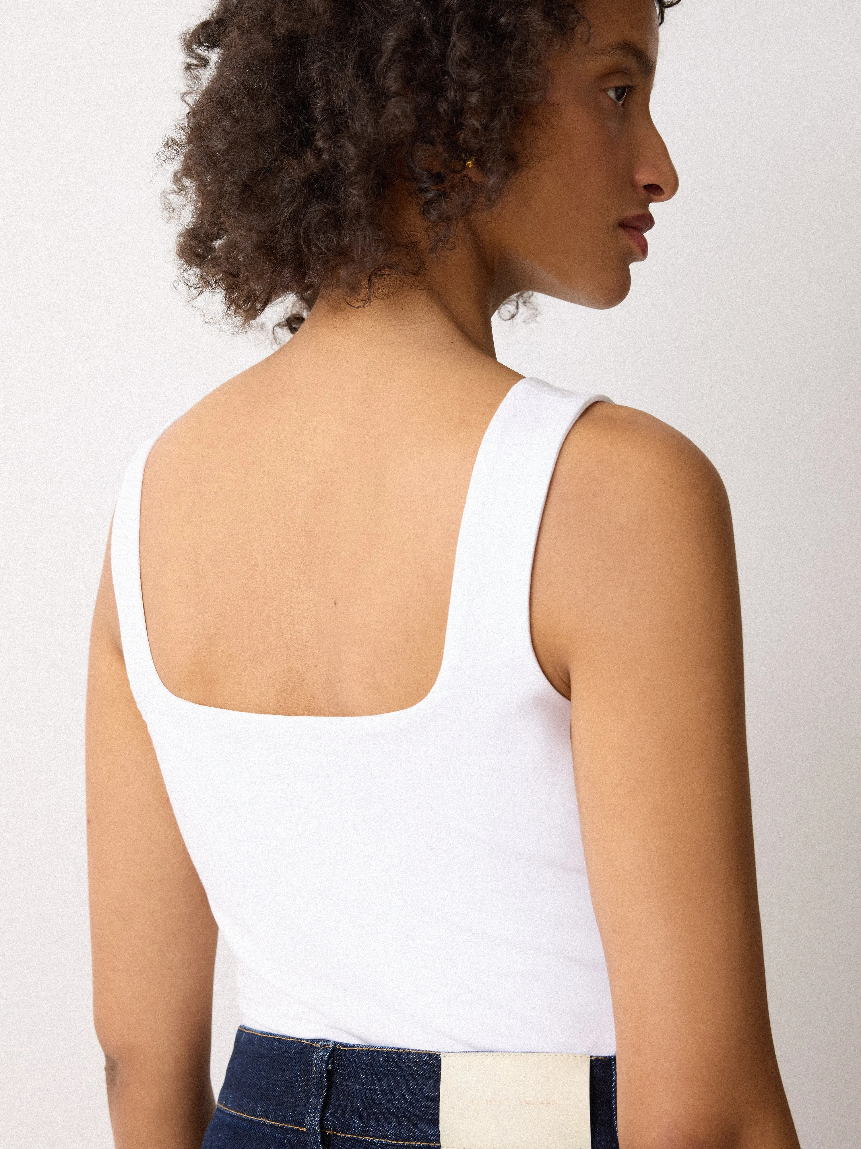 Straight Neck Vest | White sold by Jigsaw product image thumbnail 4