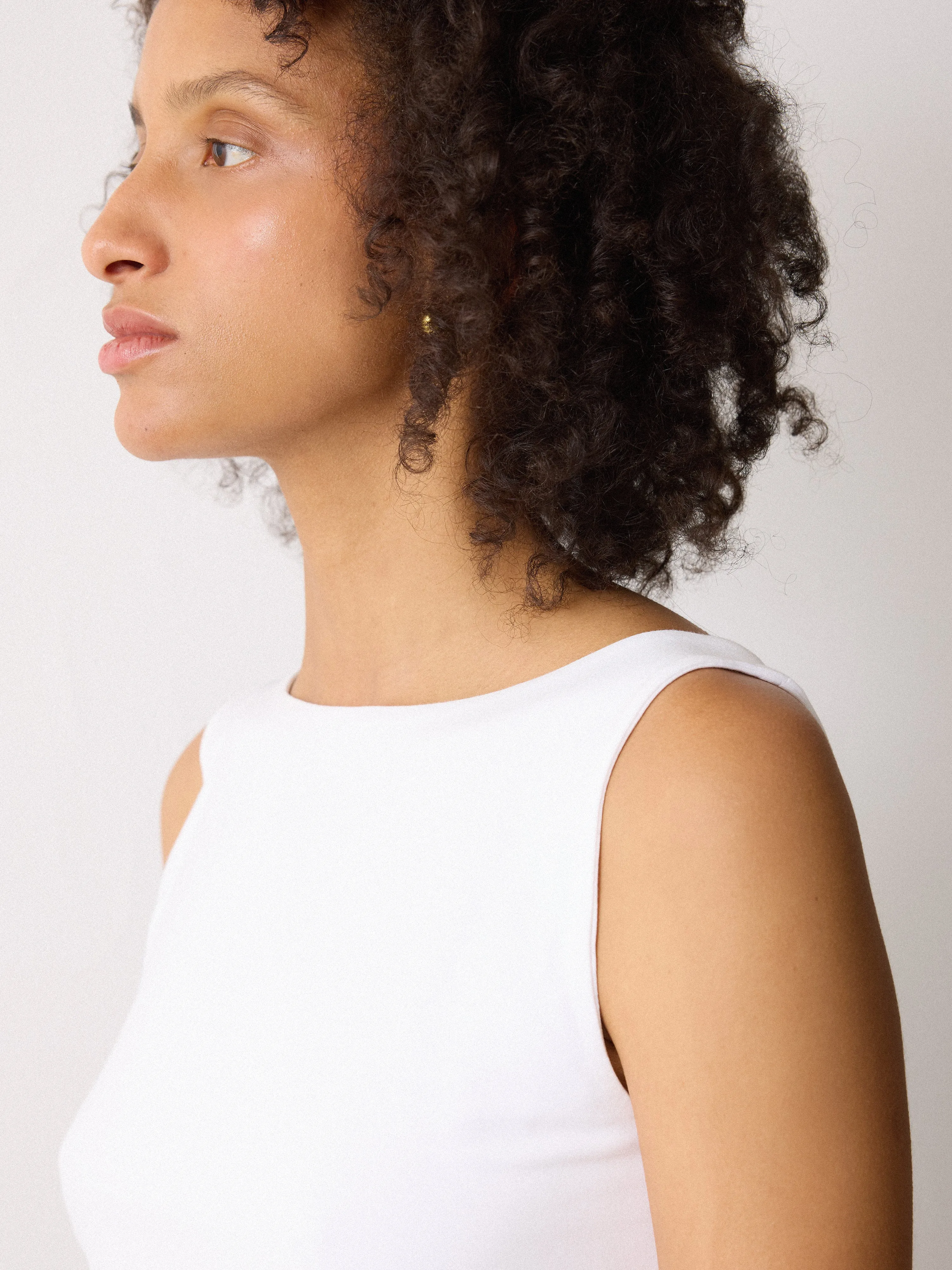 Straight Neck Vest | White sold by Jigsaw