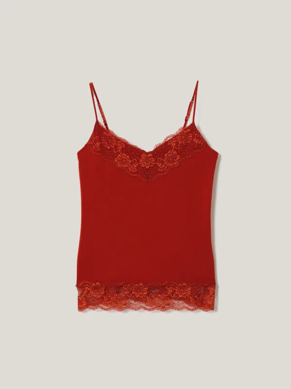 Modal Lace Vest | Cayenne sold by Jigsaw