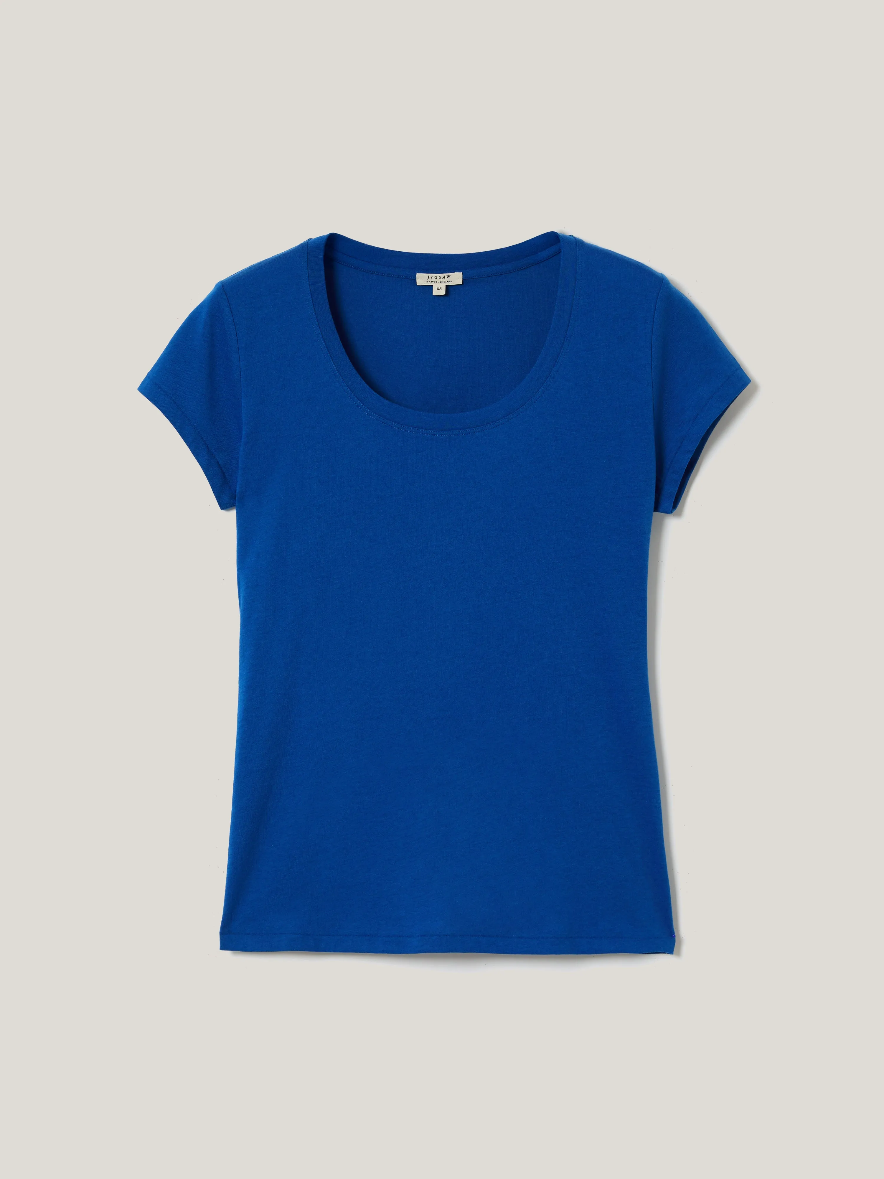 Supima Cotton Scoop Neck Tee | Greek Blue sold by Jigsaw