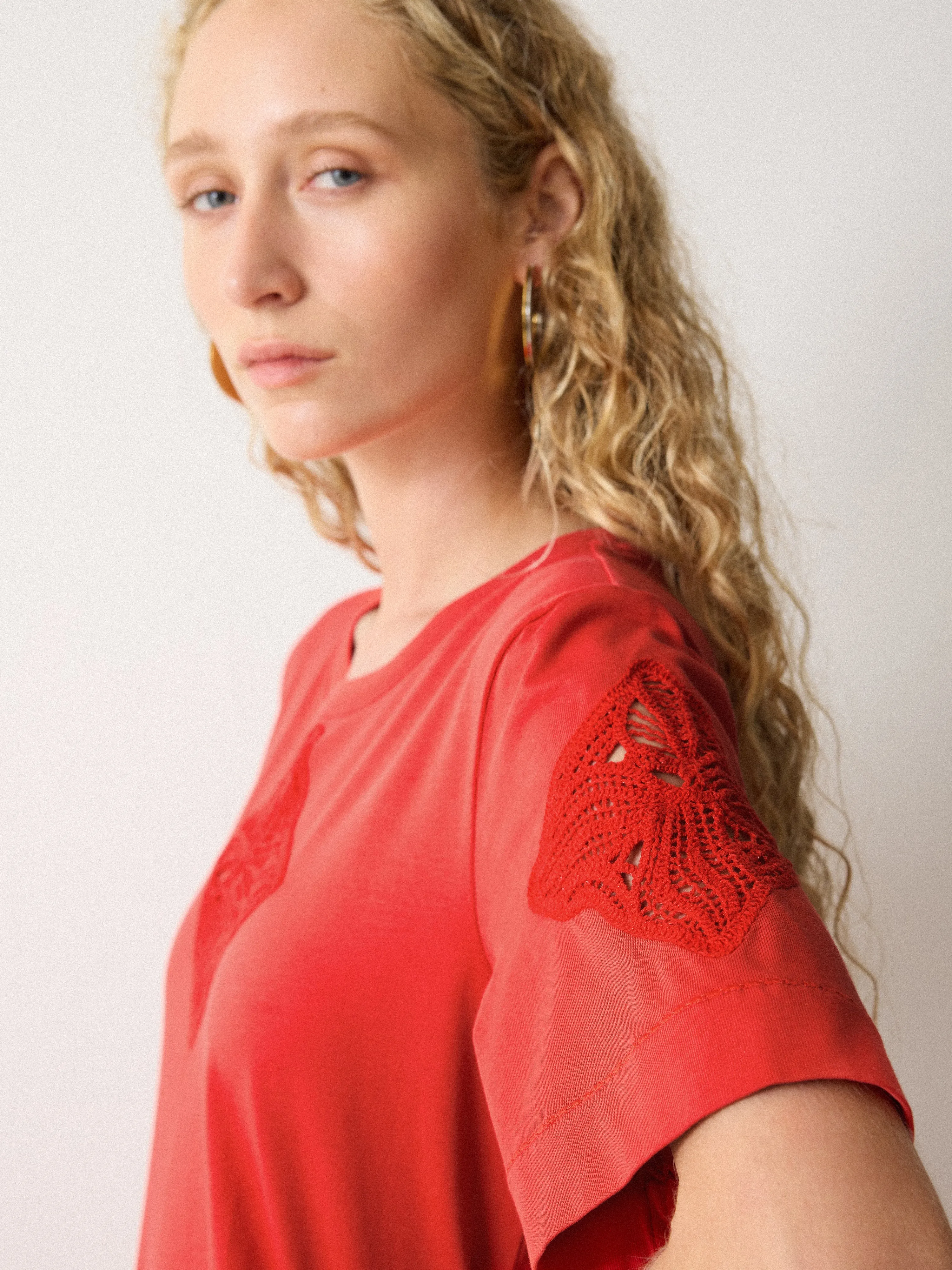 Embroidered Midi Tshirt Dress | Red sold by Jigsaw product image thumbnail 3