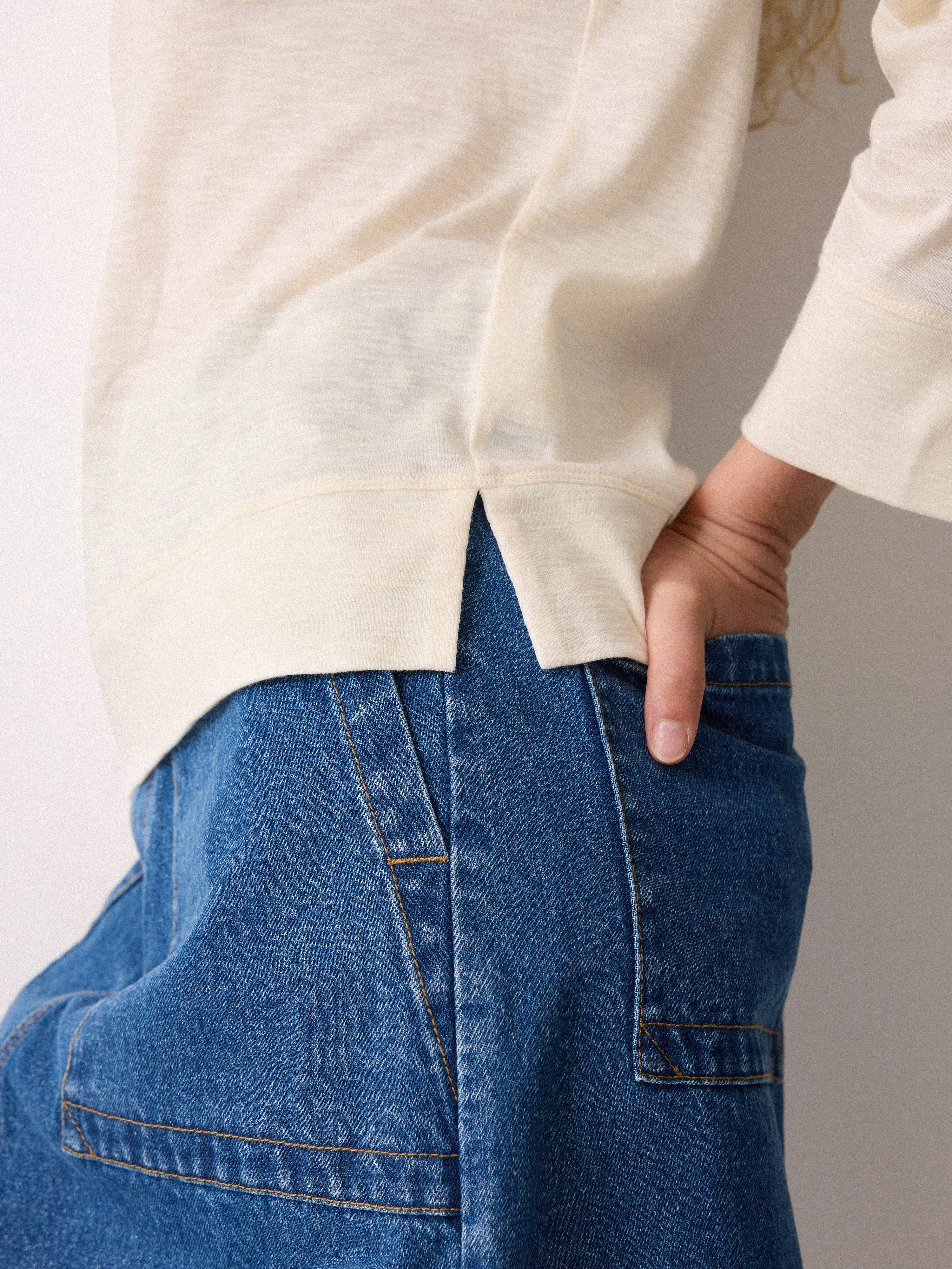 Cotton Luxe Raglan Tee | Cream sold by Jigsaw product image thumbnail 3