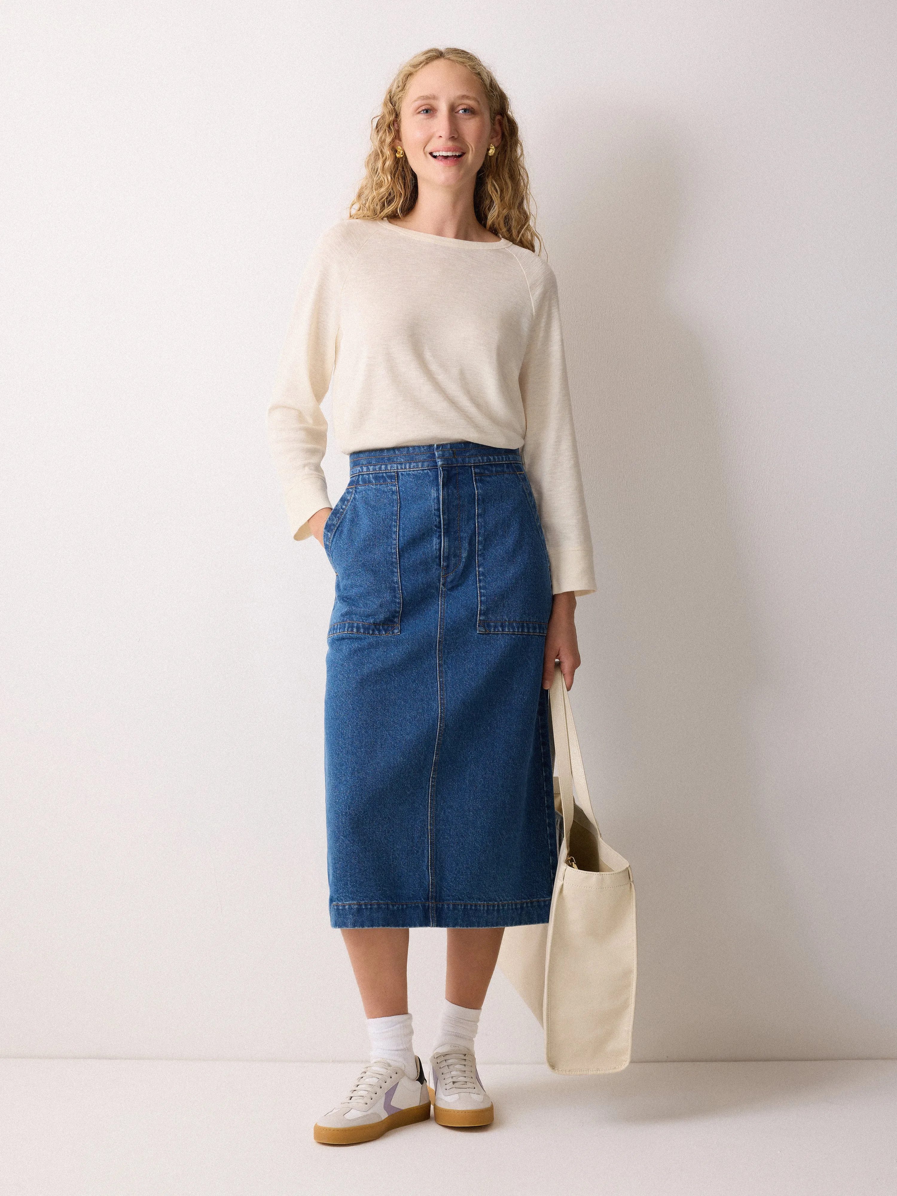 Cotton Luxe Raglan Tee | Cream sold by Jigsaw product image thumbnail 2