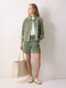 Finton Denim Seam Detail Short | Washed Green sold by Jigsaw