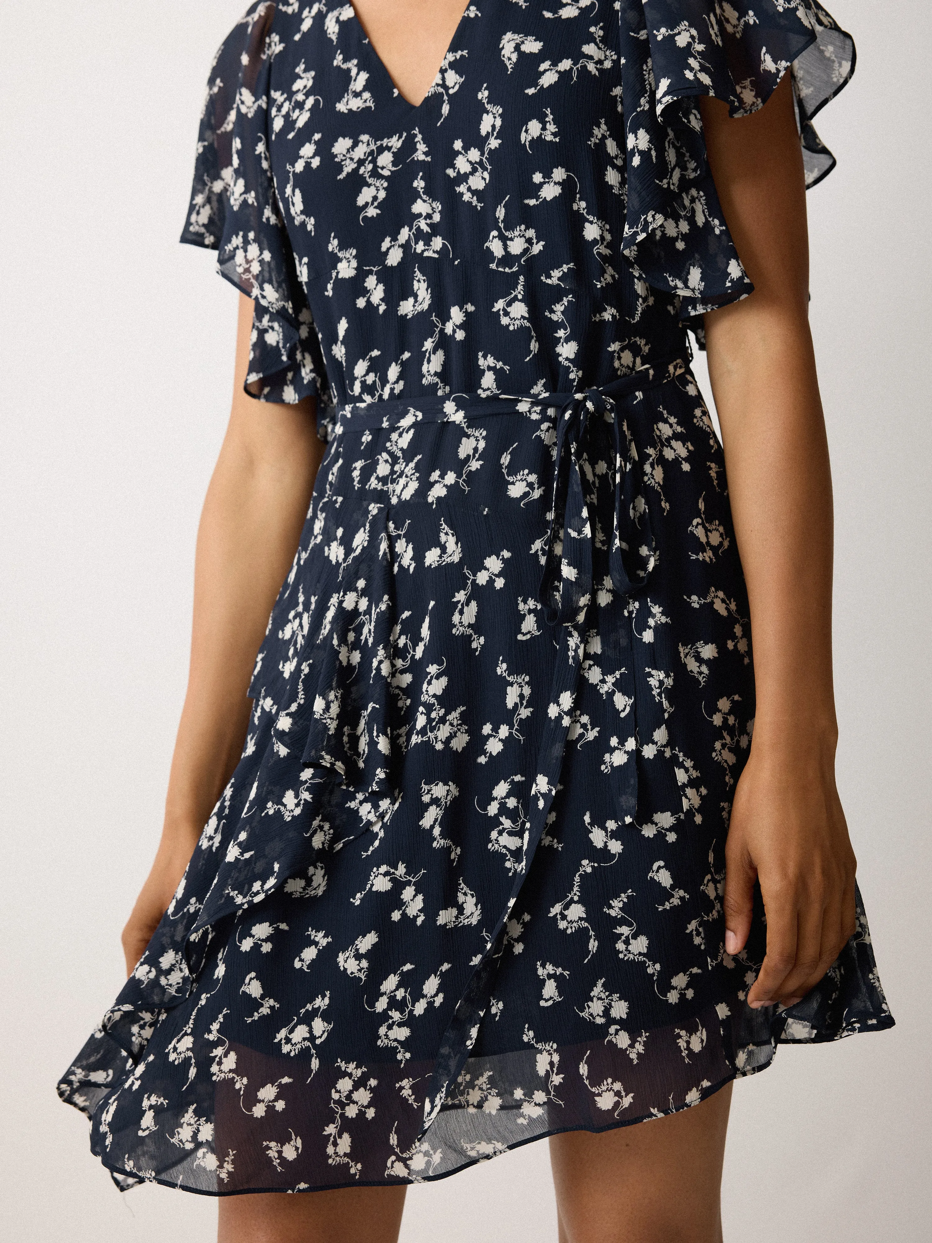 Swirl Posy Mini Dress | Navy sold by Jigsaw product image thumbnail 3