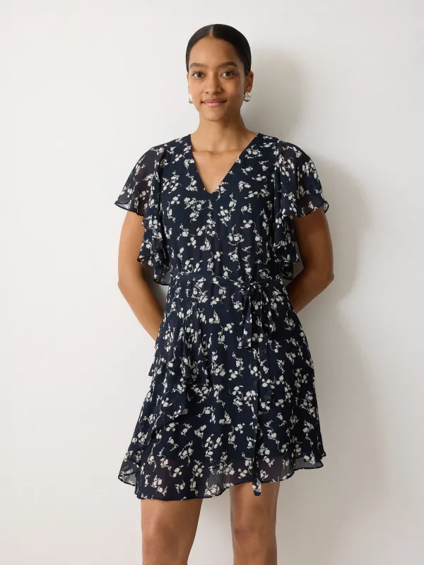 Swirl Posy Mini Dress | Navy sold by Jigsaw