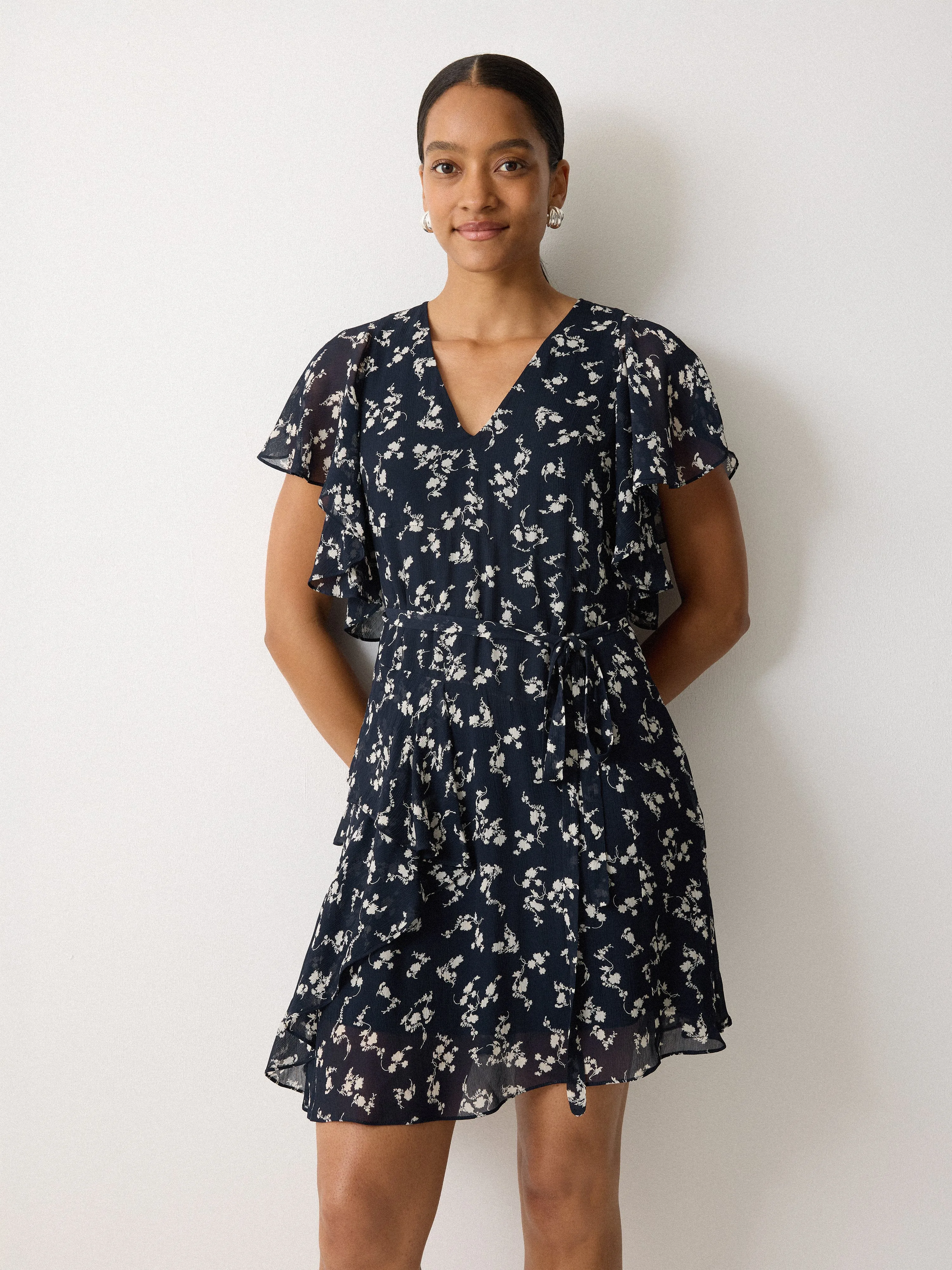 Swirl Posy Mini Dress | Navy sold by Jigsaw