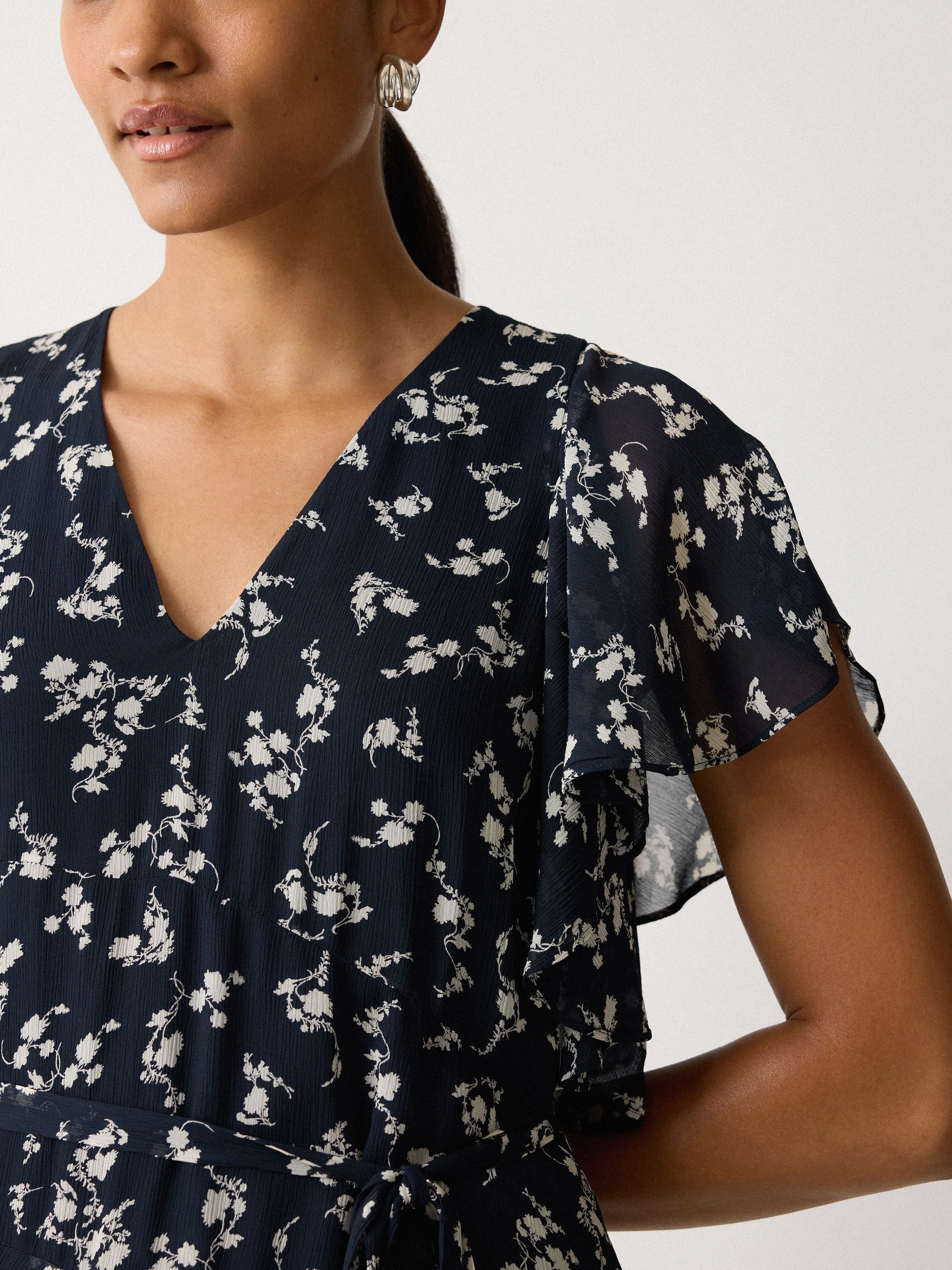 Swirl Posy Mini Dress | Navy sold by Jigsaw product image thumbnail 2