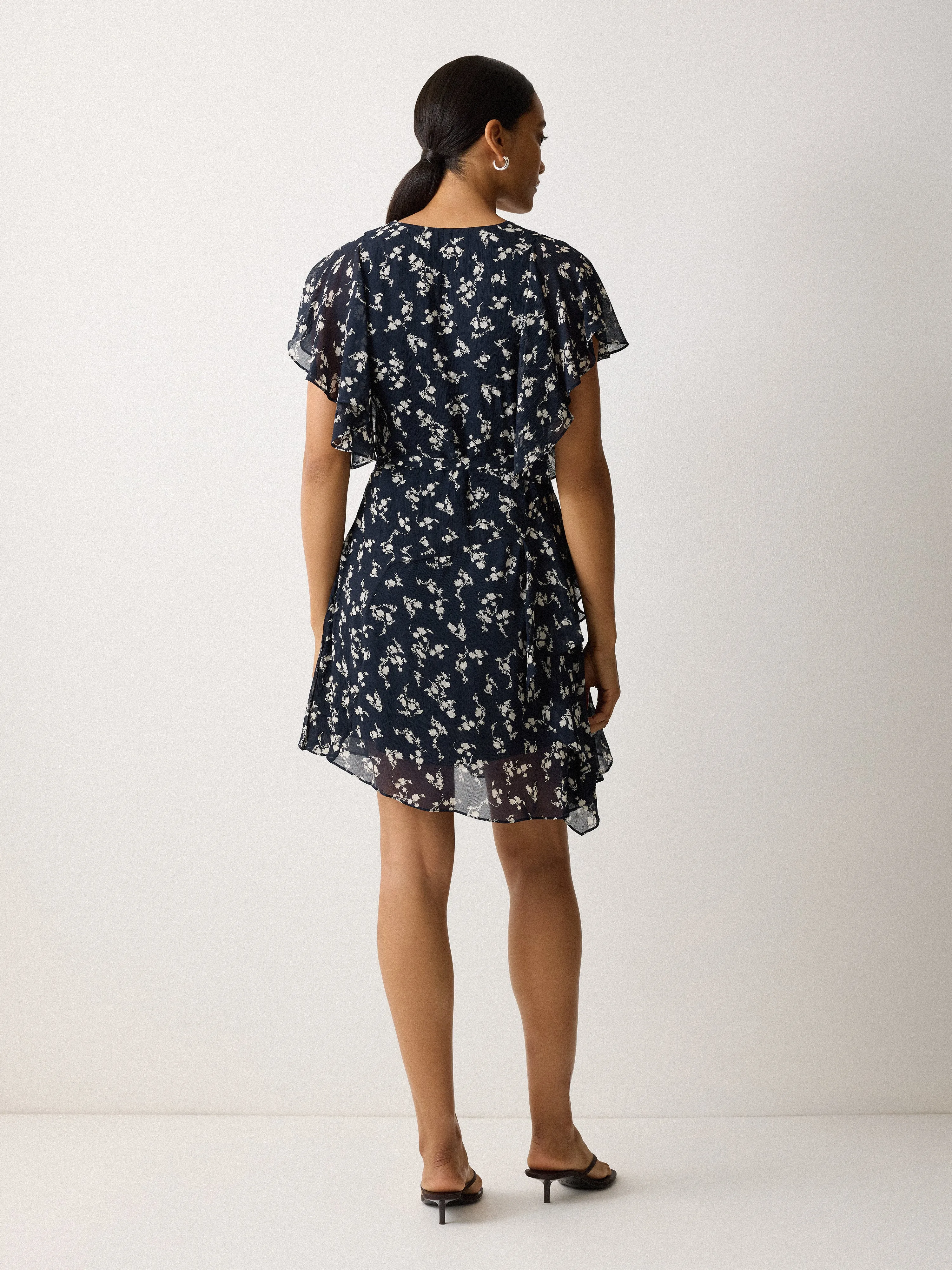 Swirl Posy Mini Dress | Navy sold by Jigsaw product image thumbnail 5